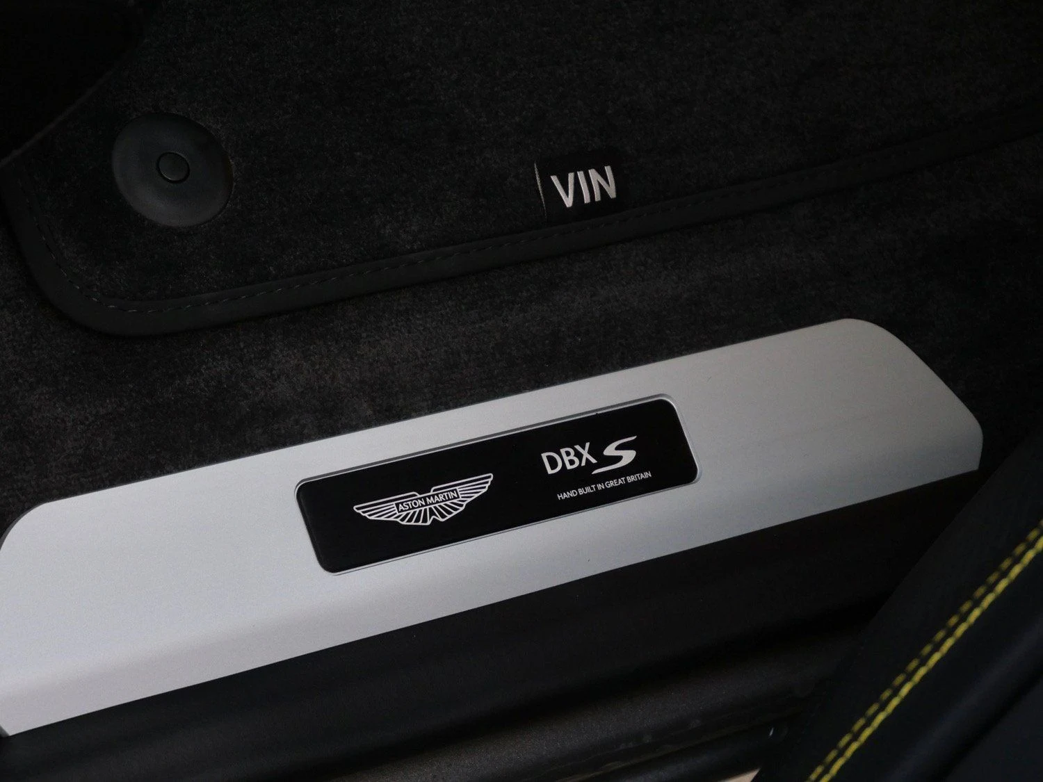 2026 Aston Martin DBX S interior, door sill, Onyx Black - Semi Anilin