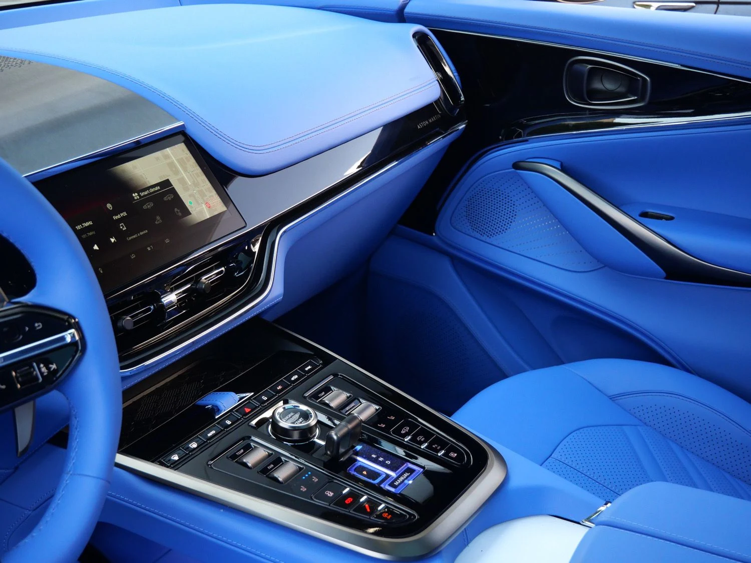 2026 Aston Martin DBX S interior, Cote D Azur Blue - Semi Aniline