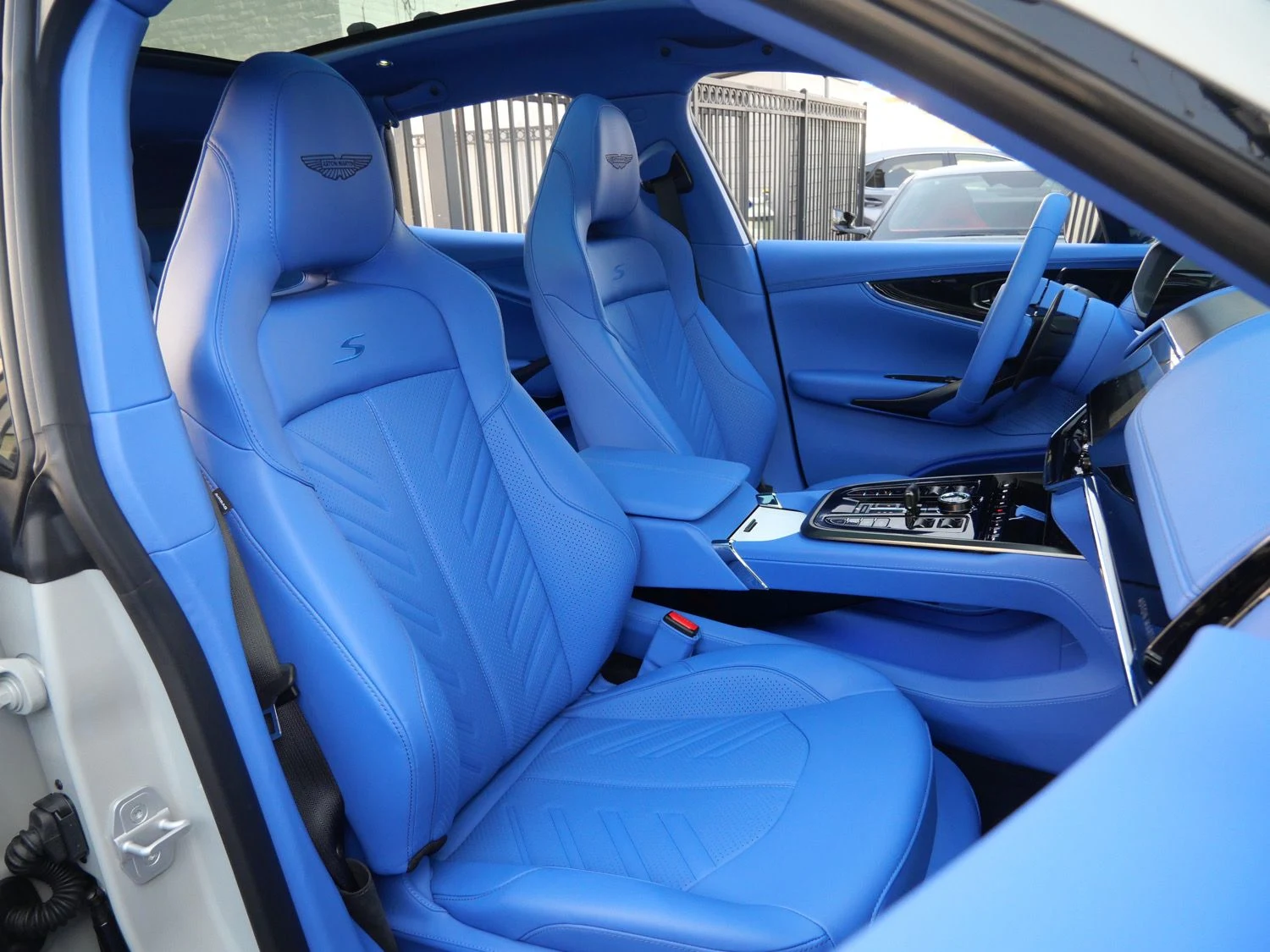 2026 Aston Martin DBX S interior, seats, Cote D Azur Blue - Semi Aniline