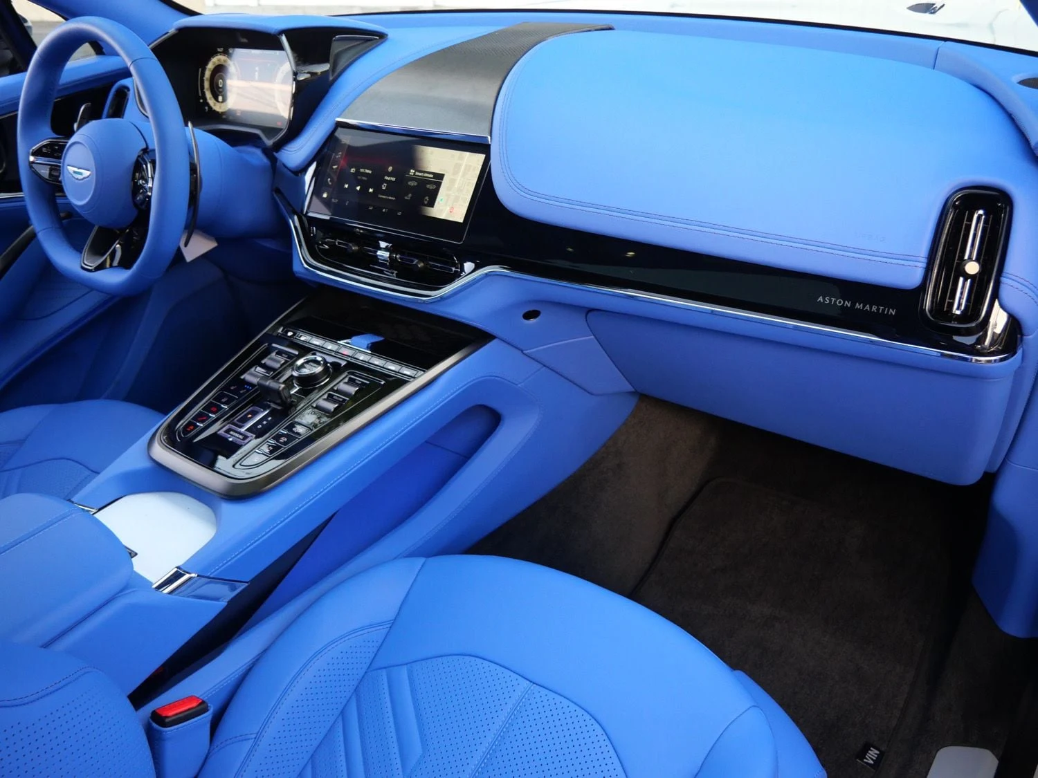 2026 Aston Martin DBX S interior, Cote D Azur Blue - Semi Aniline
