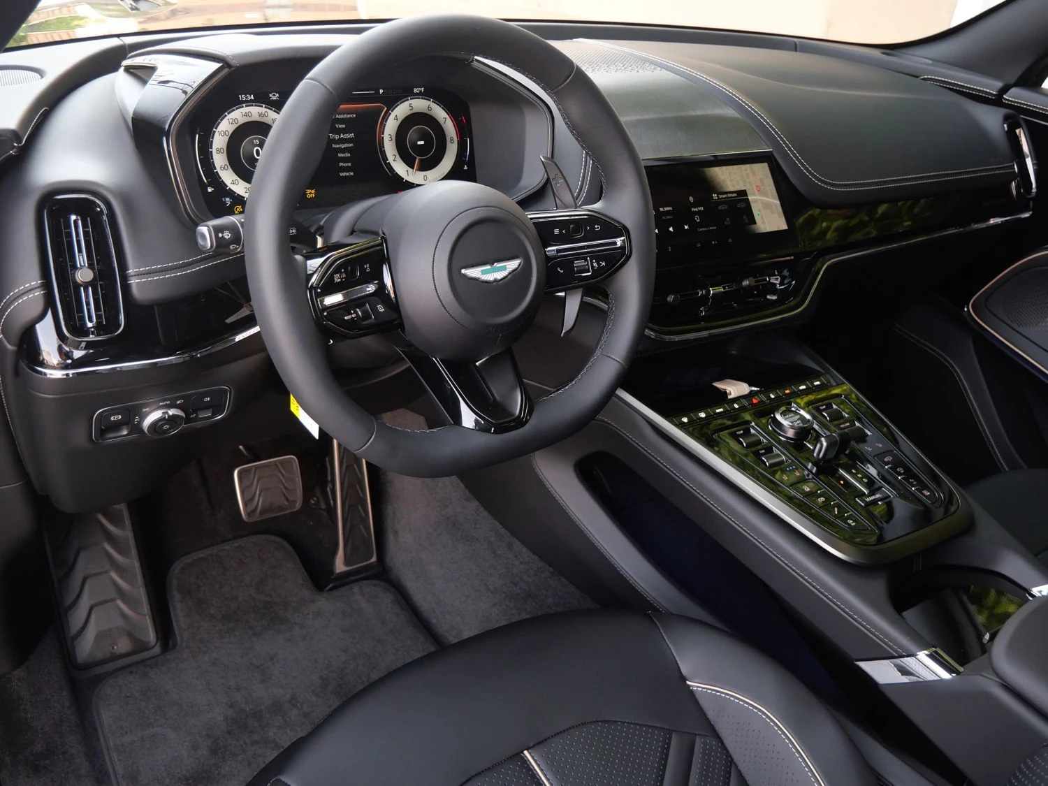 2026 Aston Martin DBX S interior, dashboard, Onyx Black - Semi Aniline