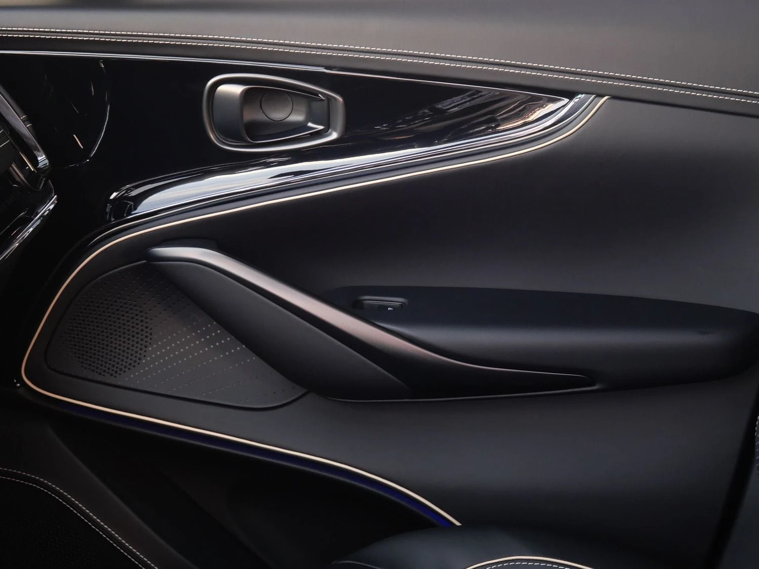 2026 Aston Martin DBX S interior, door panel, Onyx Black - Semi Aniline