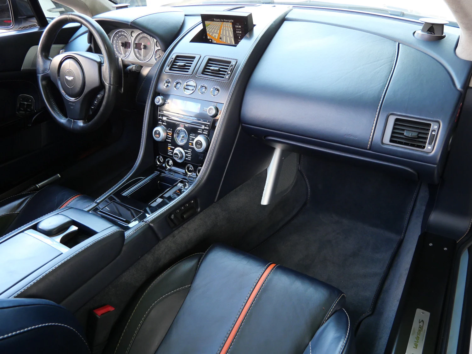2015 Aston Martin V12 Vantage S Roadster interior, Dark Knight