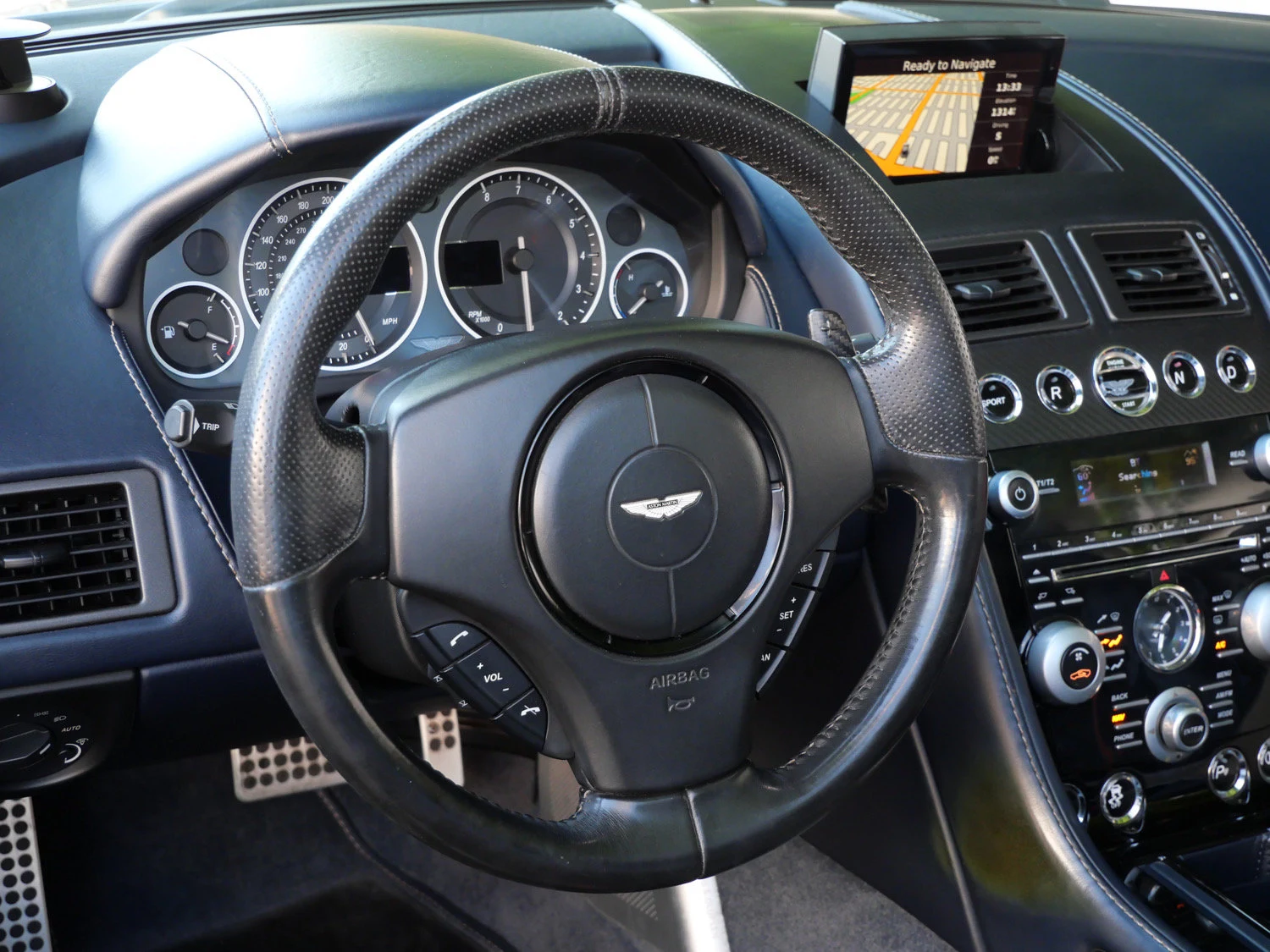 2015 Aston Martin V12 Vantage S Roadster interior, dashboard, Dark Knight