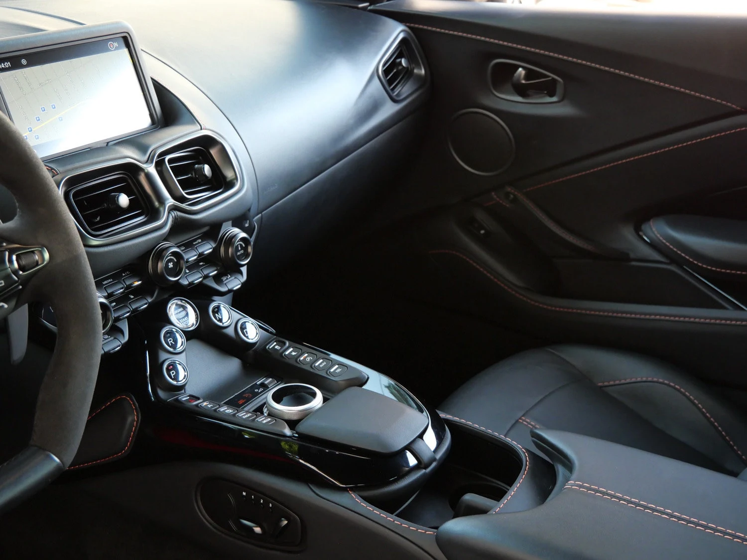 2022 Aston Martin Vantage interior, center console, Black