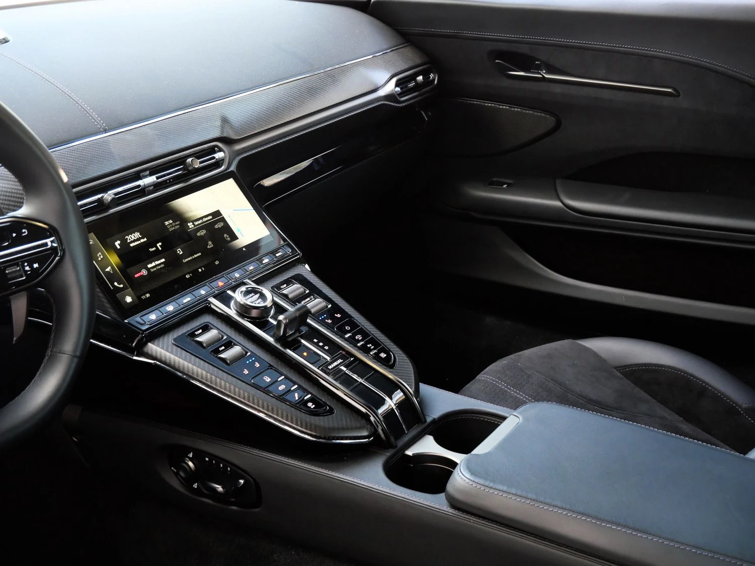 2025 Aston Martin Vantage interior, center console, Onyx Black