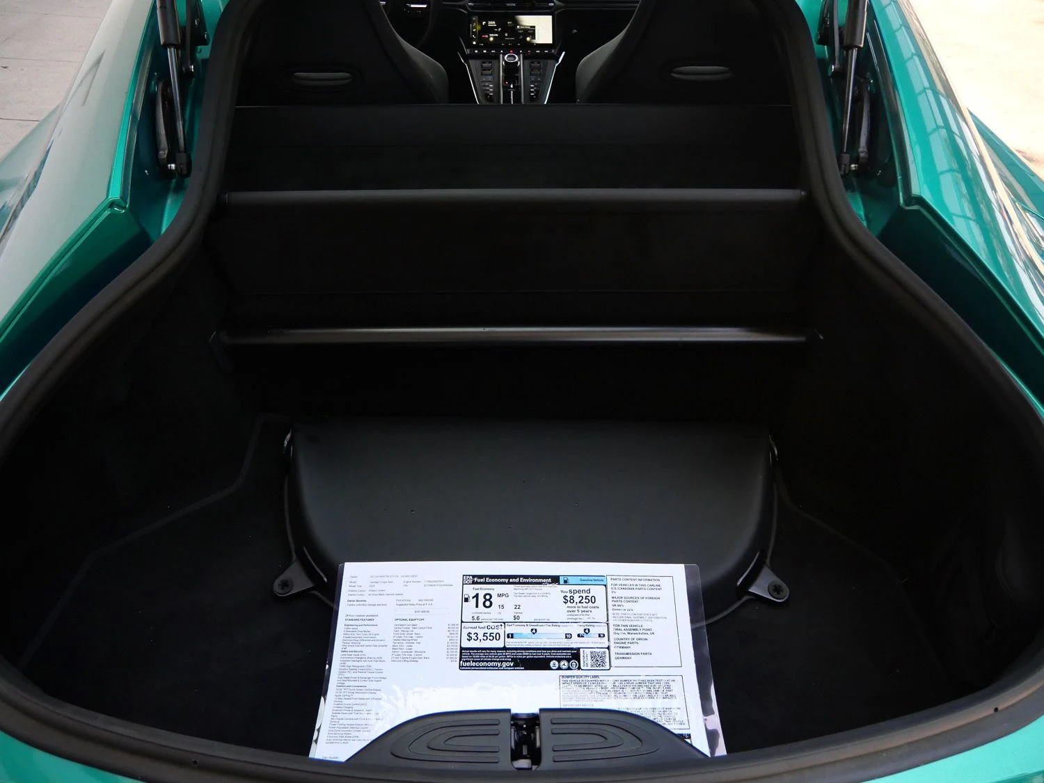 2025 Aston Martin Vantage trunk