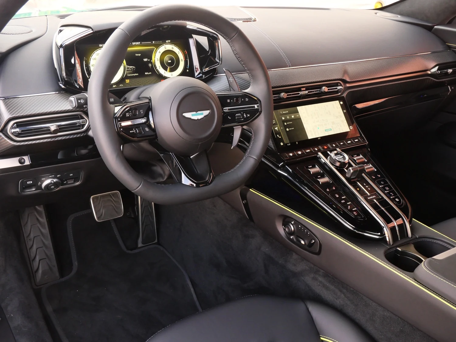 2026 Aston Martin Vantage S interior, dashboard, Onyx Black - Semi Aniline