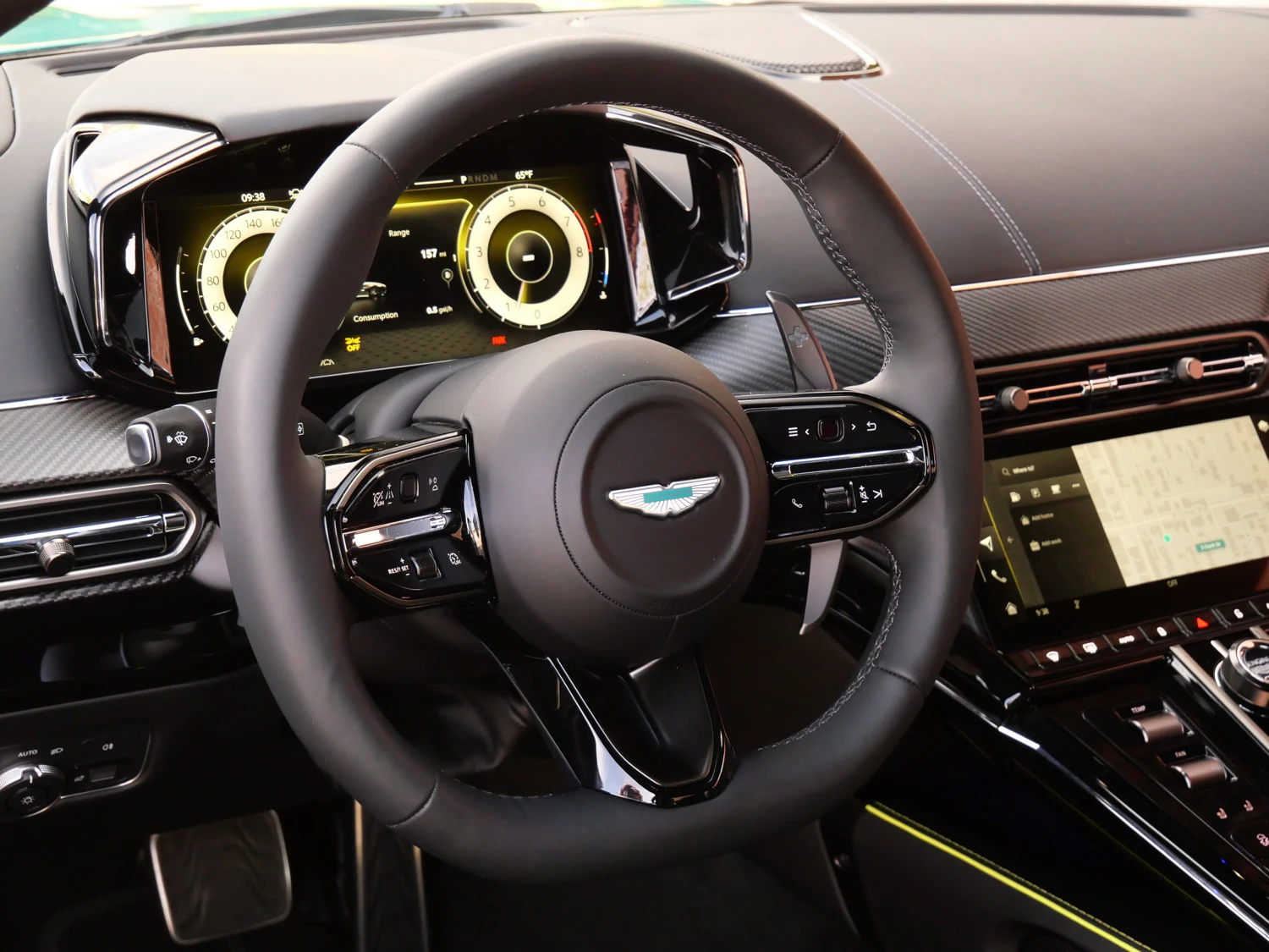 2026 Aston Martin Vantage S interior, dashboard, Onyx Black - Semi Aniline