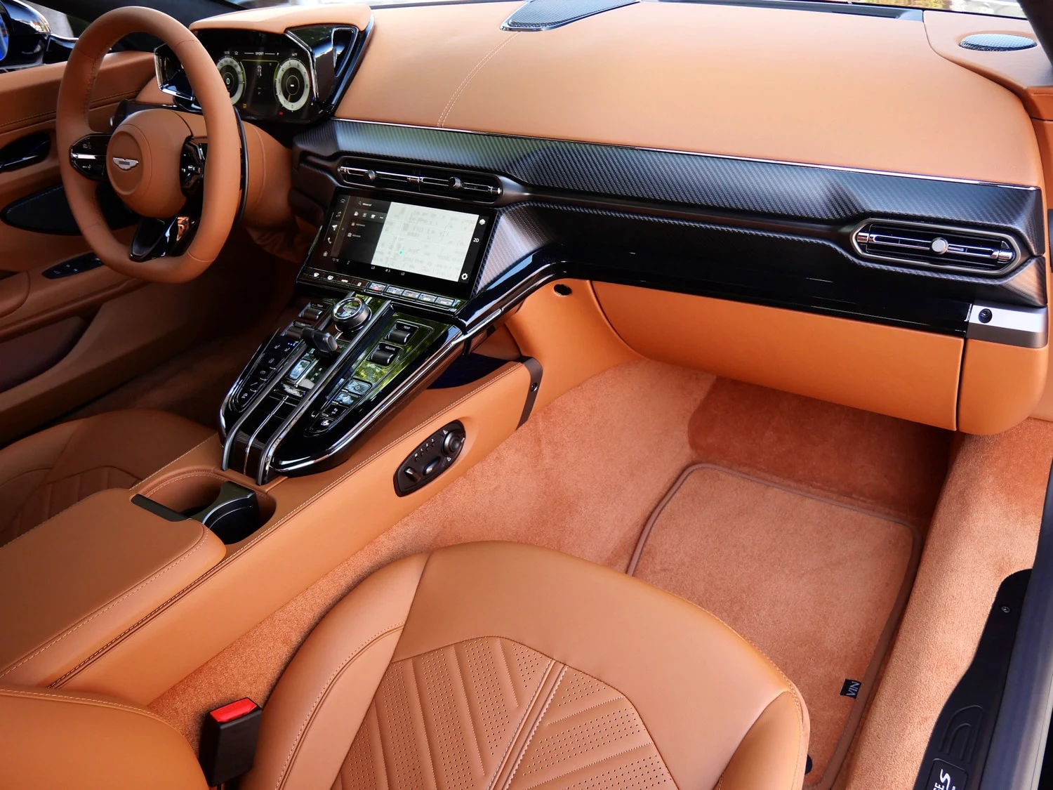 2026 Aston Martin Vantage S interior, Oxford Tan - Semi Aniline