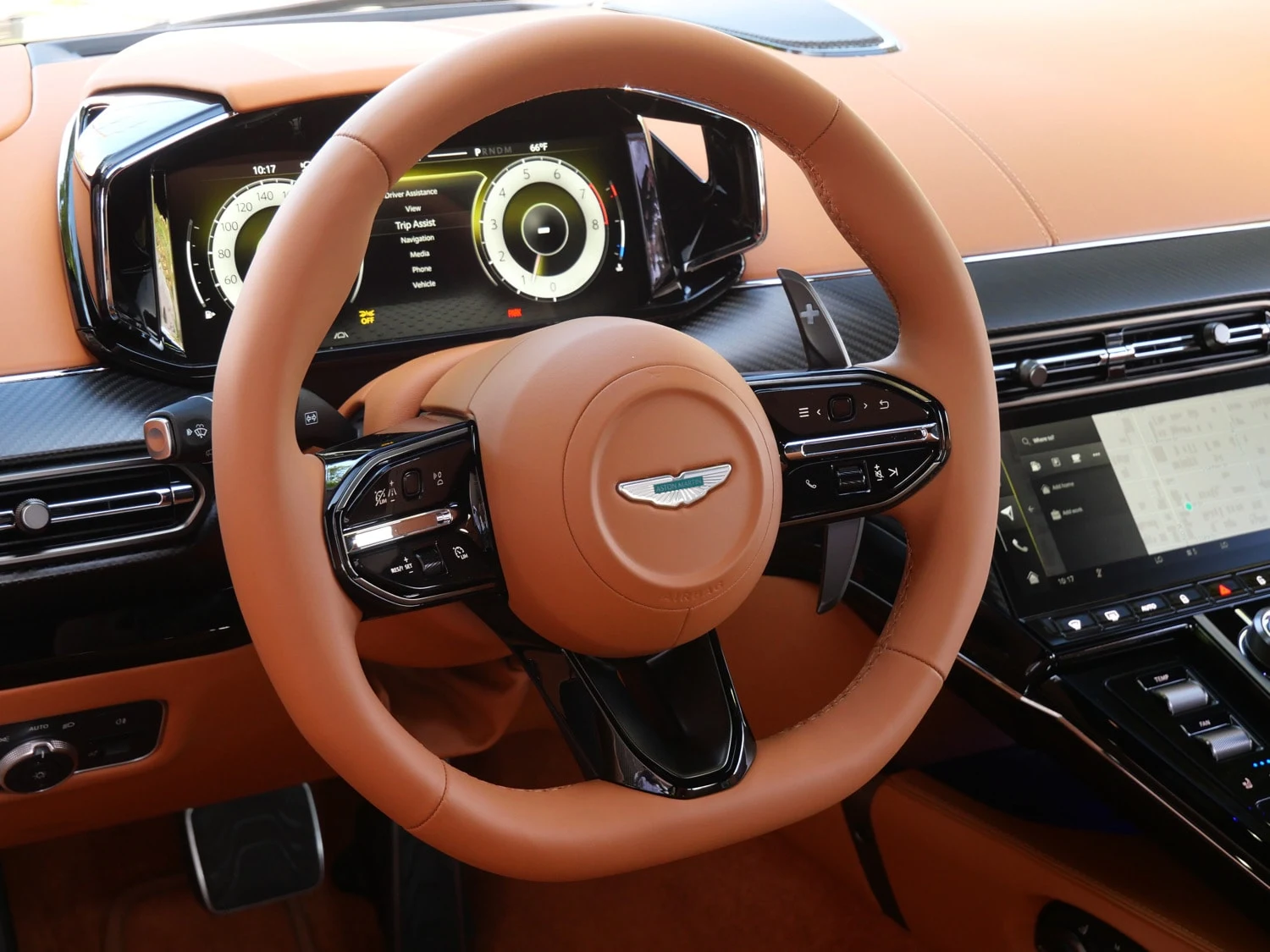 2026 Aston Martin Vantage S interior, Oxford Tan - Semi Aniline