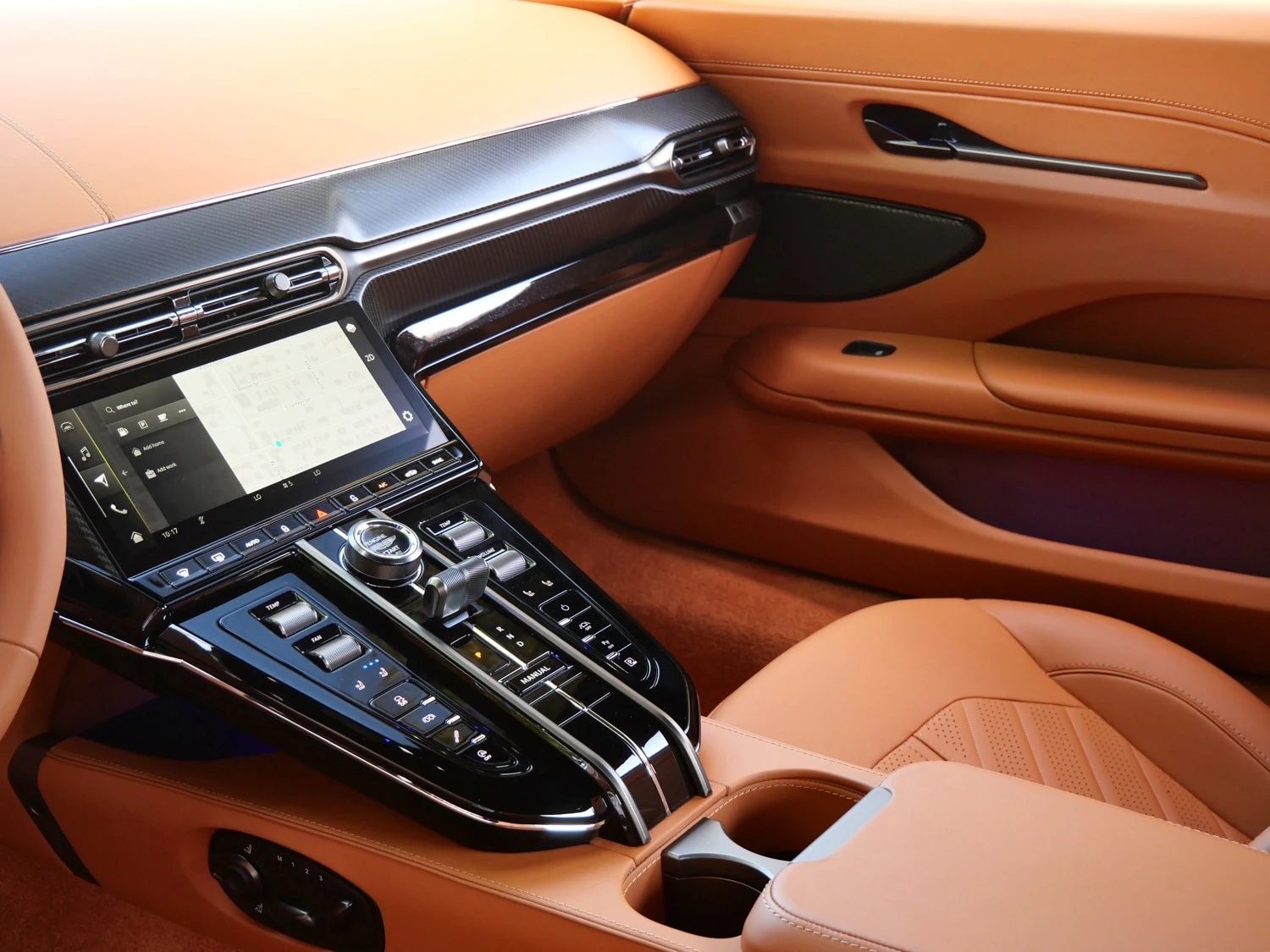 2026 Aston Martin Vantage S interior, Oxford Tan - Semi Aniline