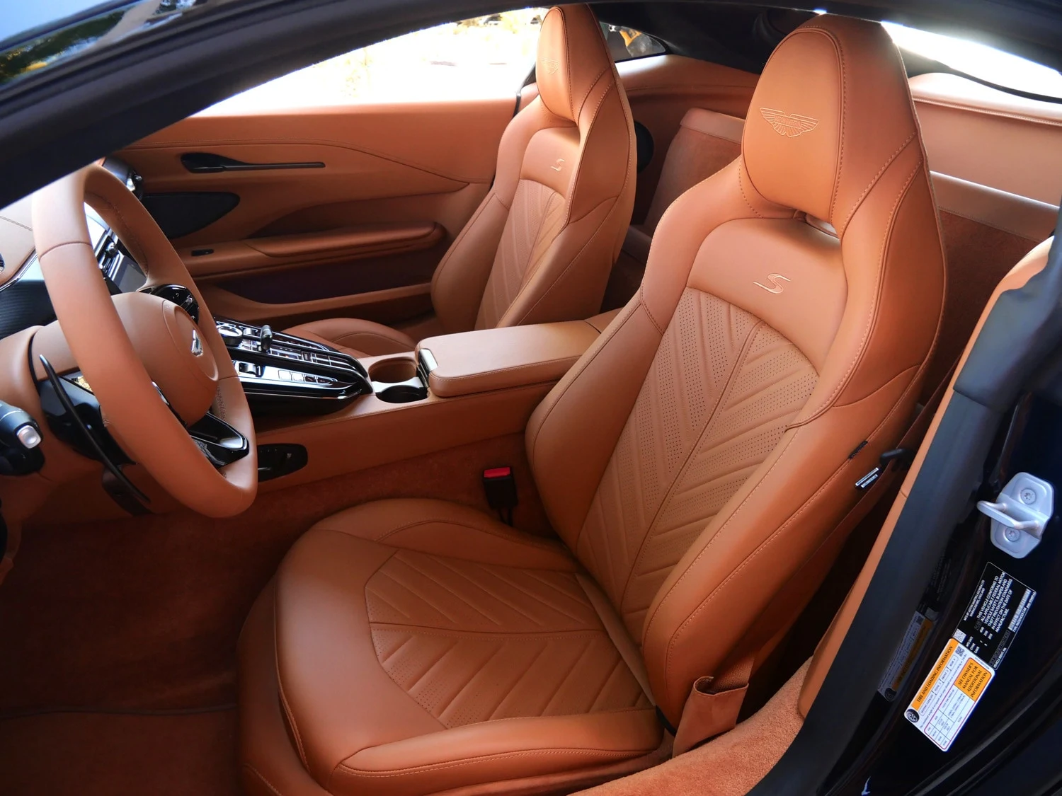 2026 Aston Martin Vantage S interior, seats, Oxford Tan - Semi Aniline