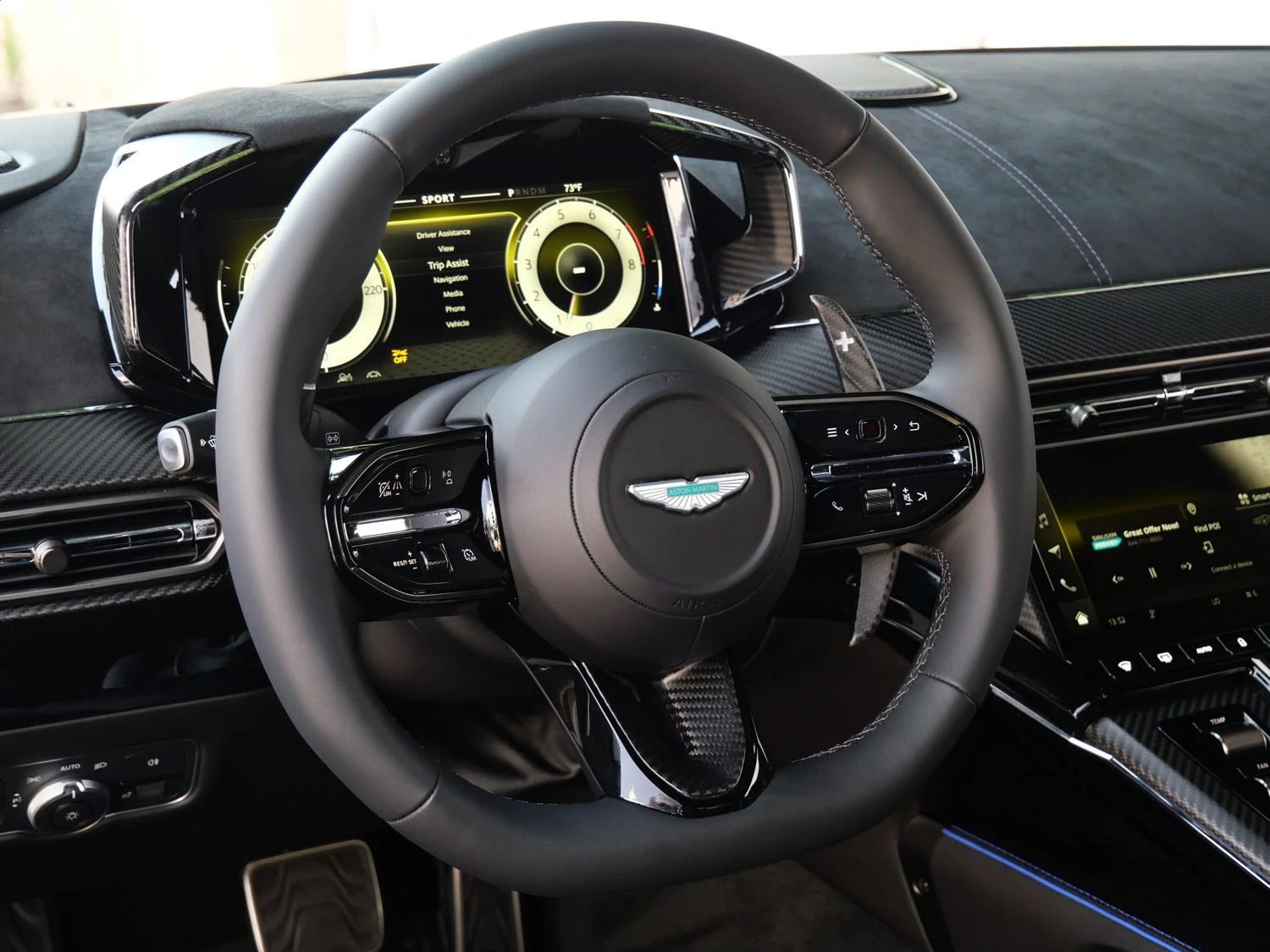 2026 Aston Martin Vantage S interior, dashboard, Onyx Black - Semi Aniline