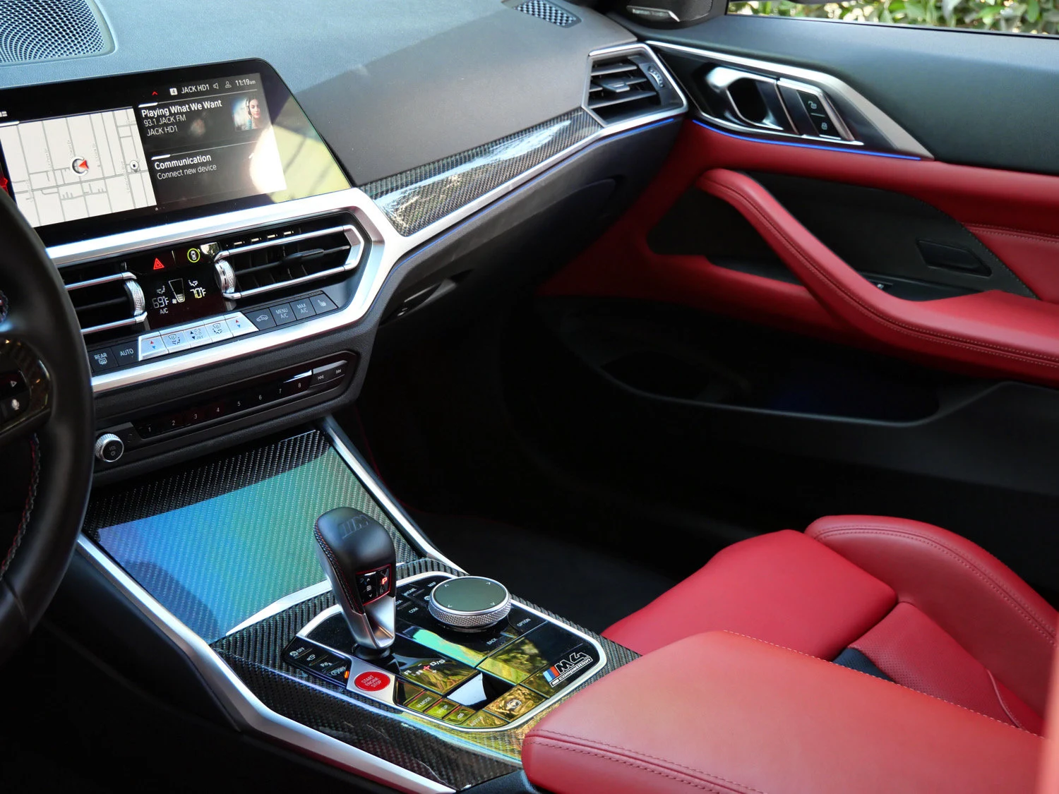 2021 BMW M4 Competition interior, Fiona Red/Black
