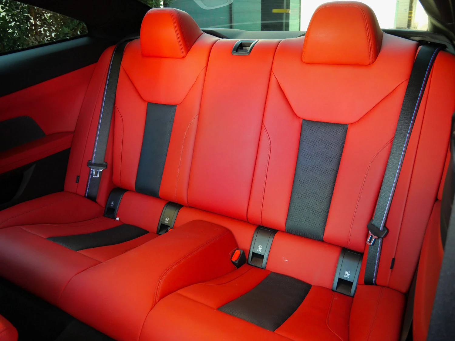 2021 BMW M4 Competition interior, seats, Fiona Red/Black