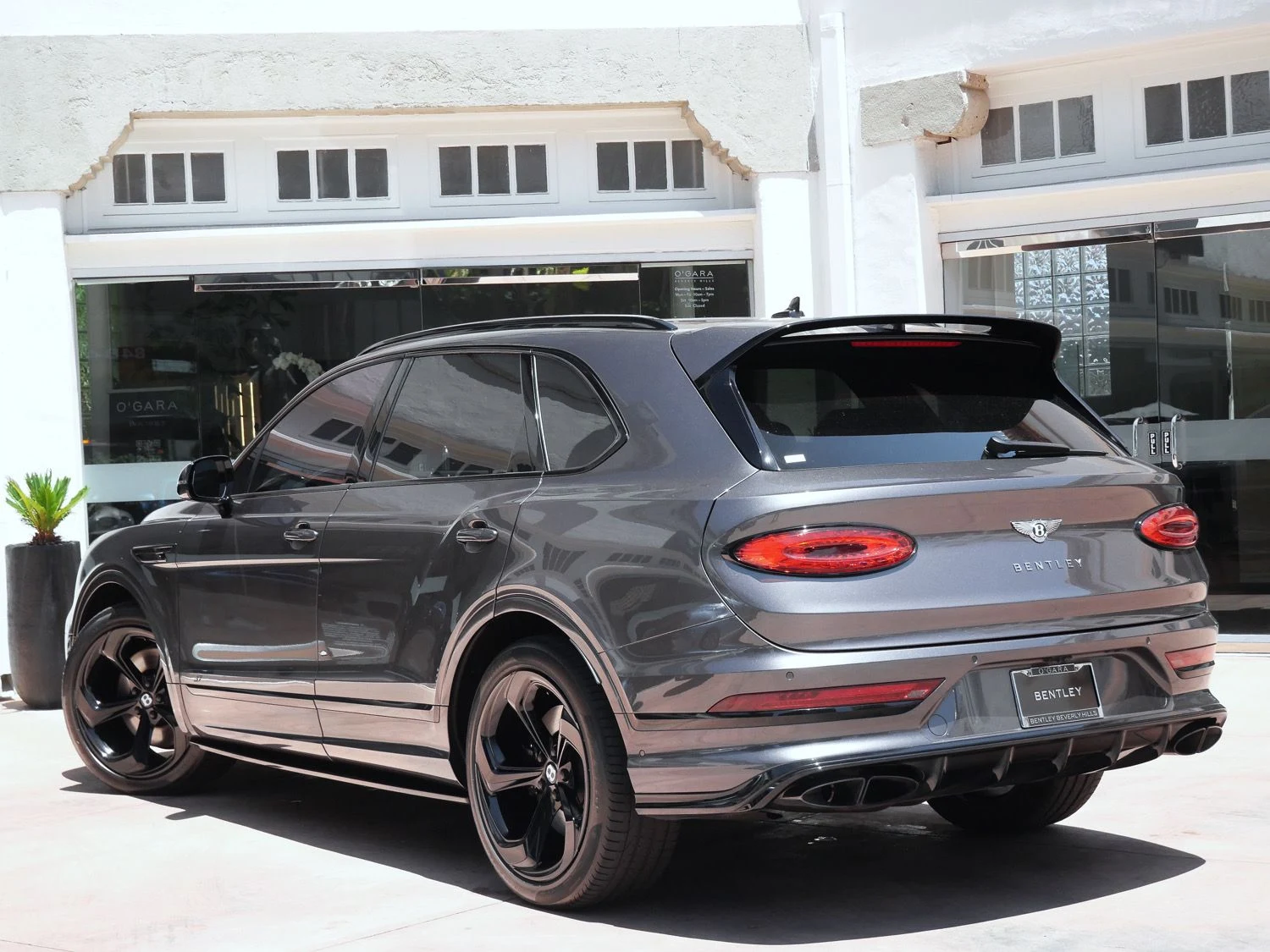 2022 Bentley Bentayga S, rear three-quarter view, Grey