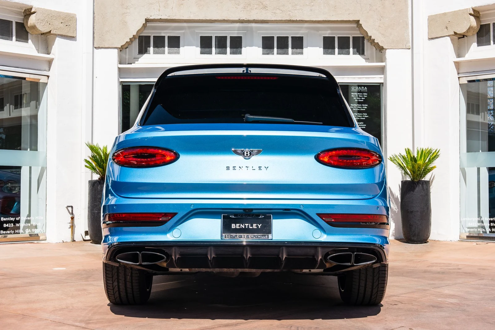 2023 Bentley Bentayga S, rear three-quarter view, Blue