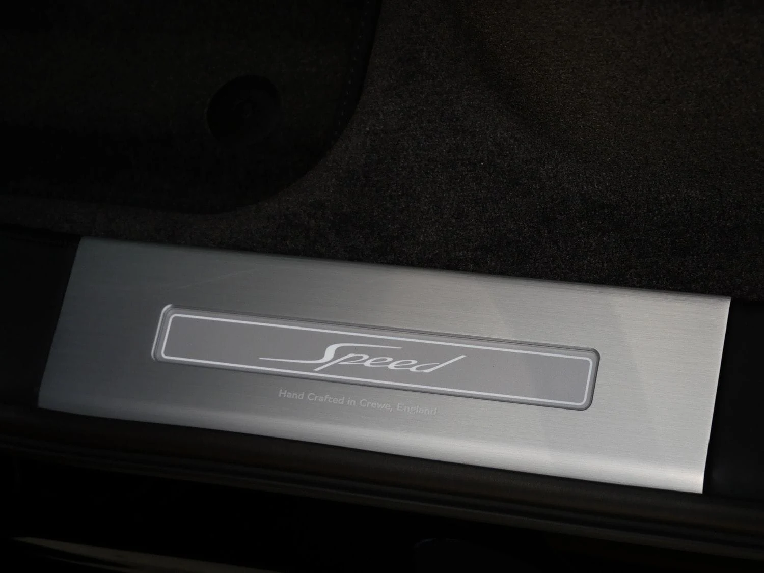 2026 Bentley Bentayga Speed interior, door sill, Linen