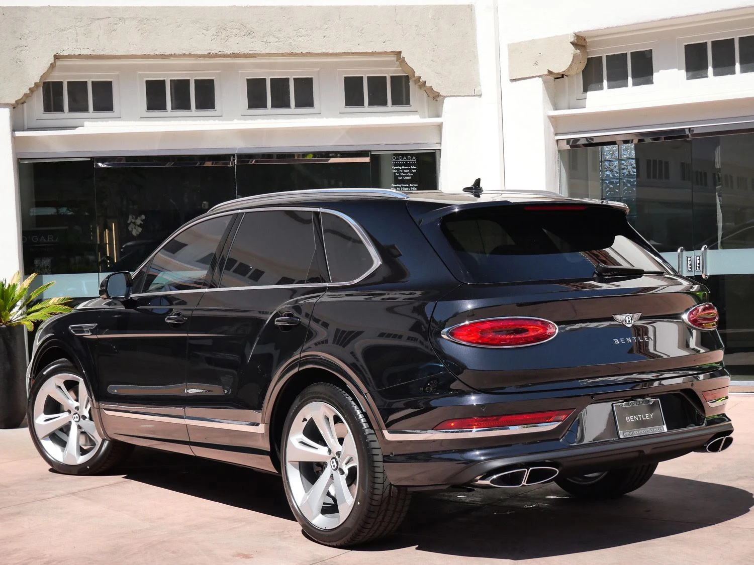 2026 Bentley Bentayga V8, rear three-quarter view, Black