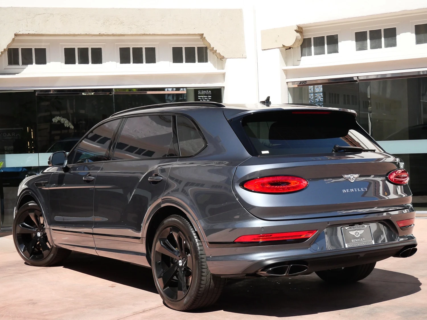 2024 Bentley Bentayga EWB, rear three-quarter view, Grey