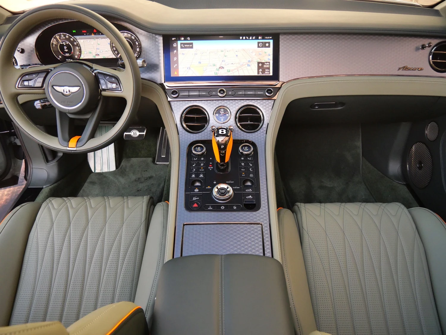 2026 Bentley Continental GTC Azure interior, dashboard, Cumbrian Green