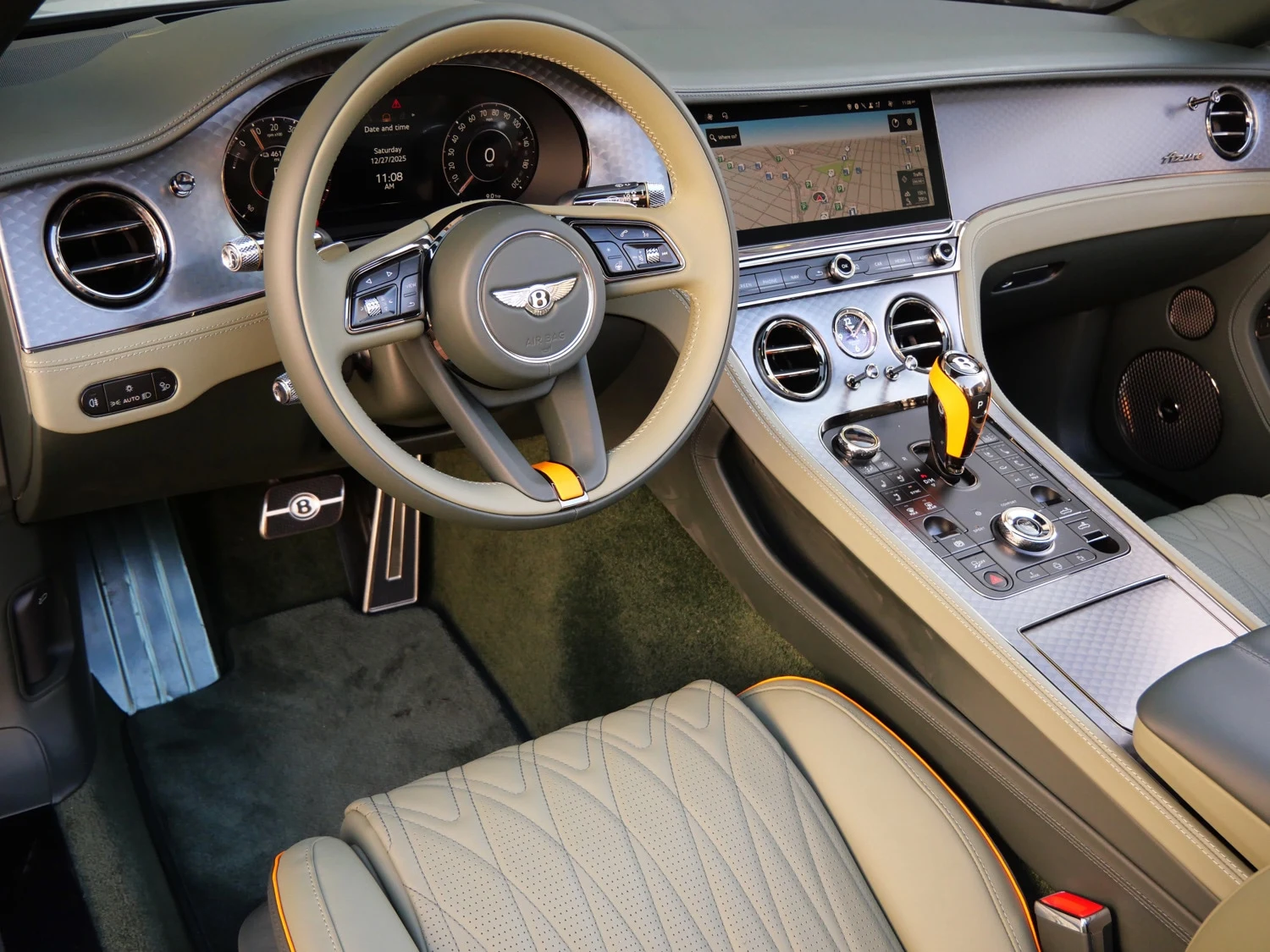 2026 Bentley Continental GTC Azure interior, dashboard, Cumbrian Green