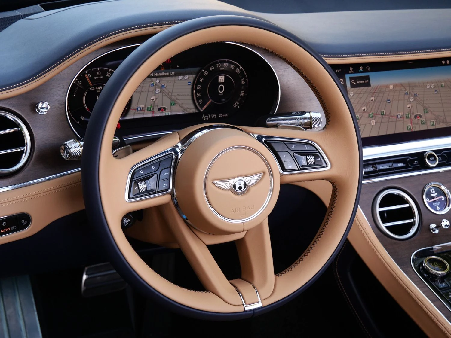 2026 Bentley Continental GTC interior, Camel