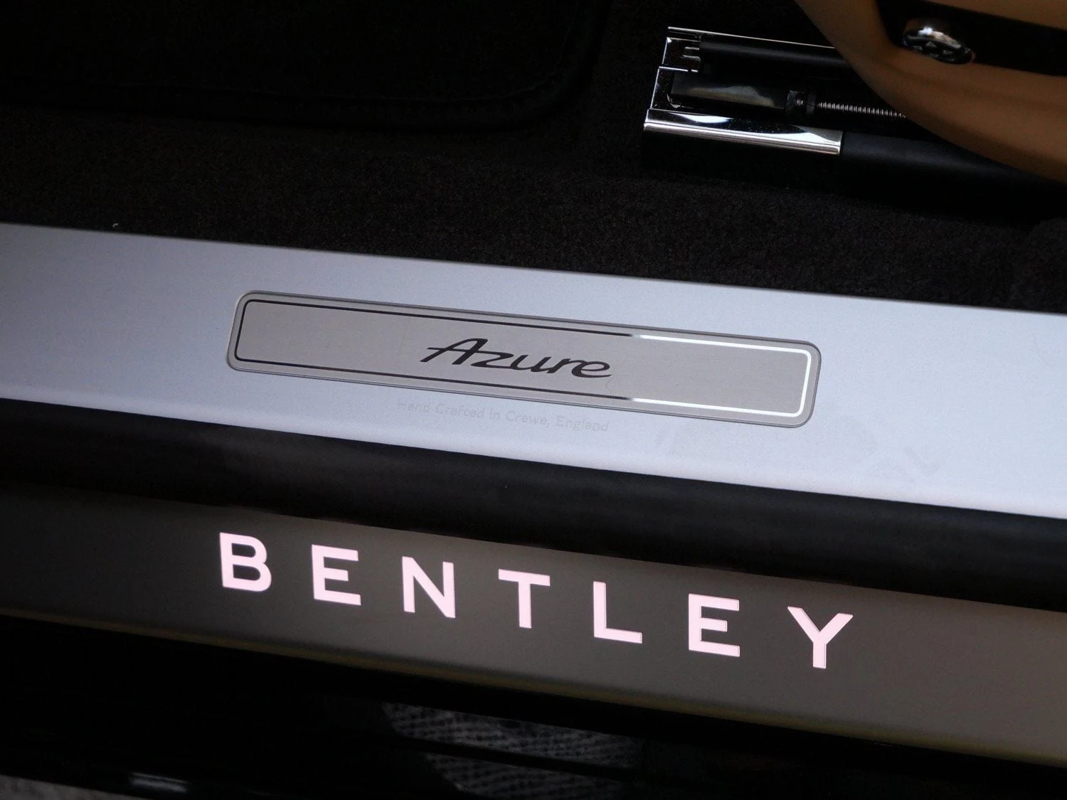 2026 Bentley Flying Spur Azure interior, door sill, Camel