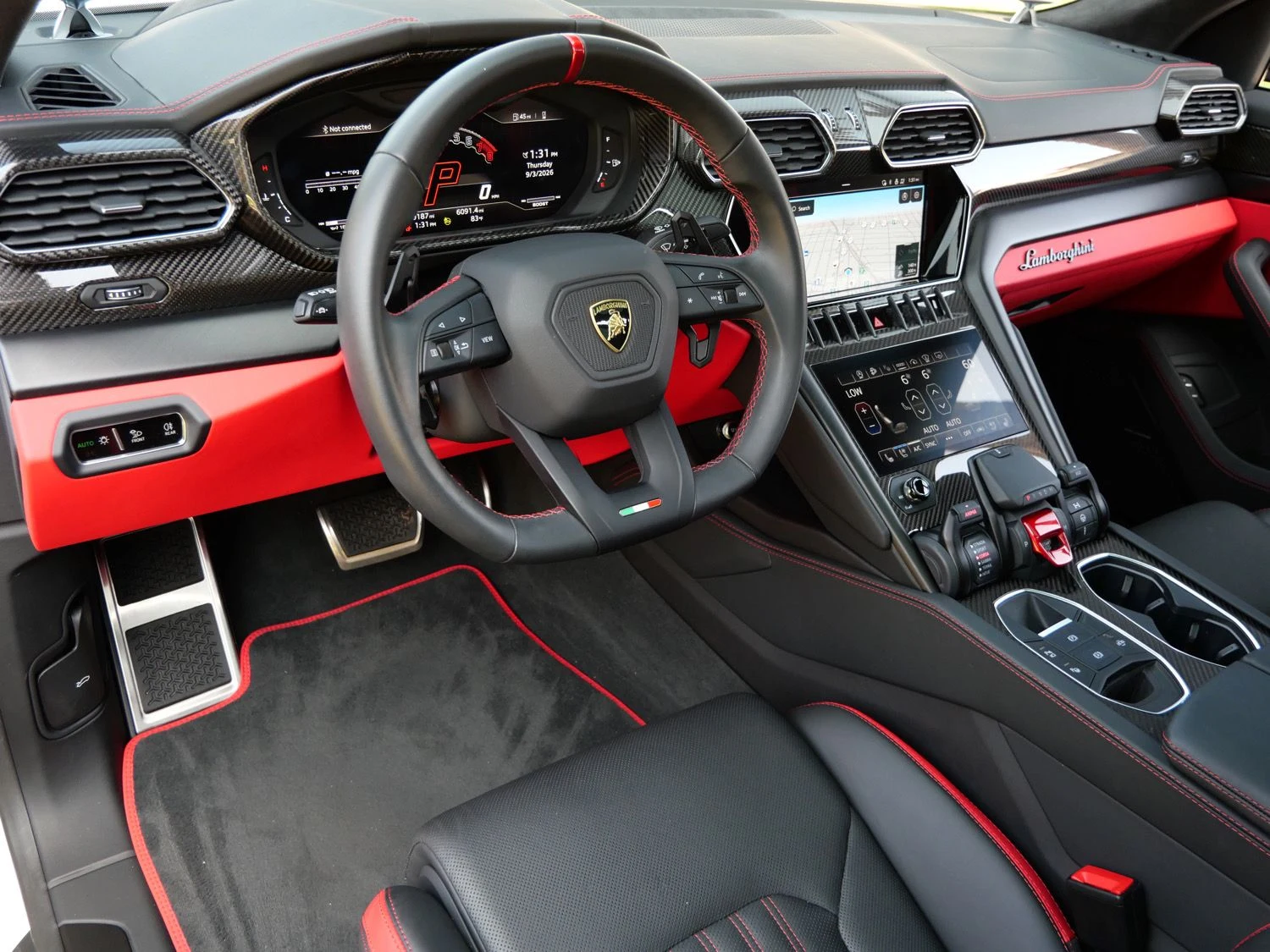2023 Lamborghini Urus S interior, dashboard, Nero Ade