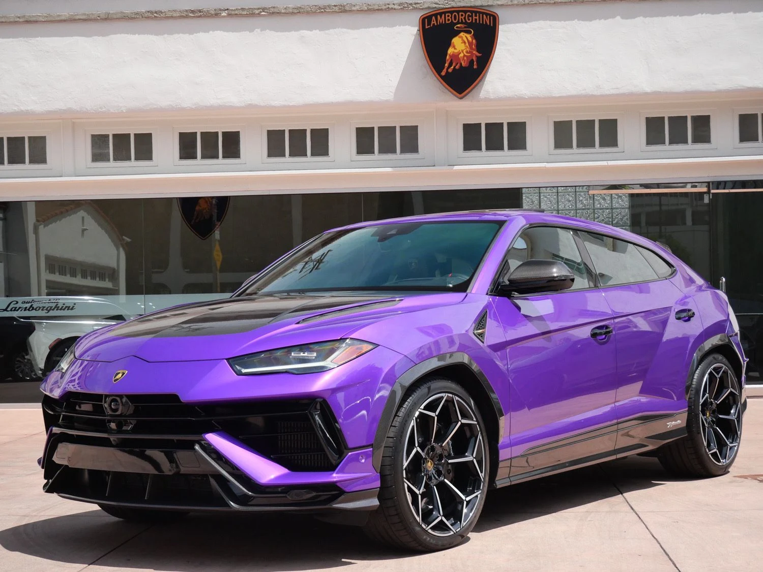 2024 Lamborghini Urus Performante for sale, front three-quarter view, Purple