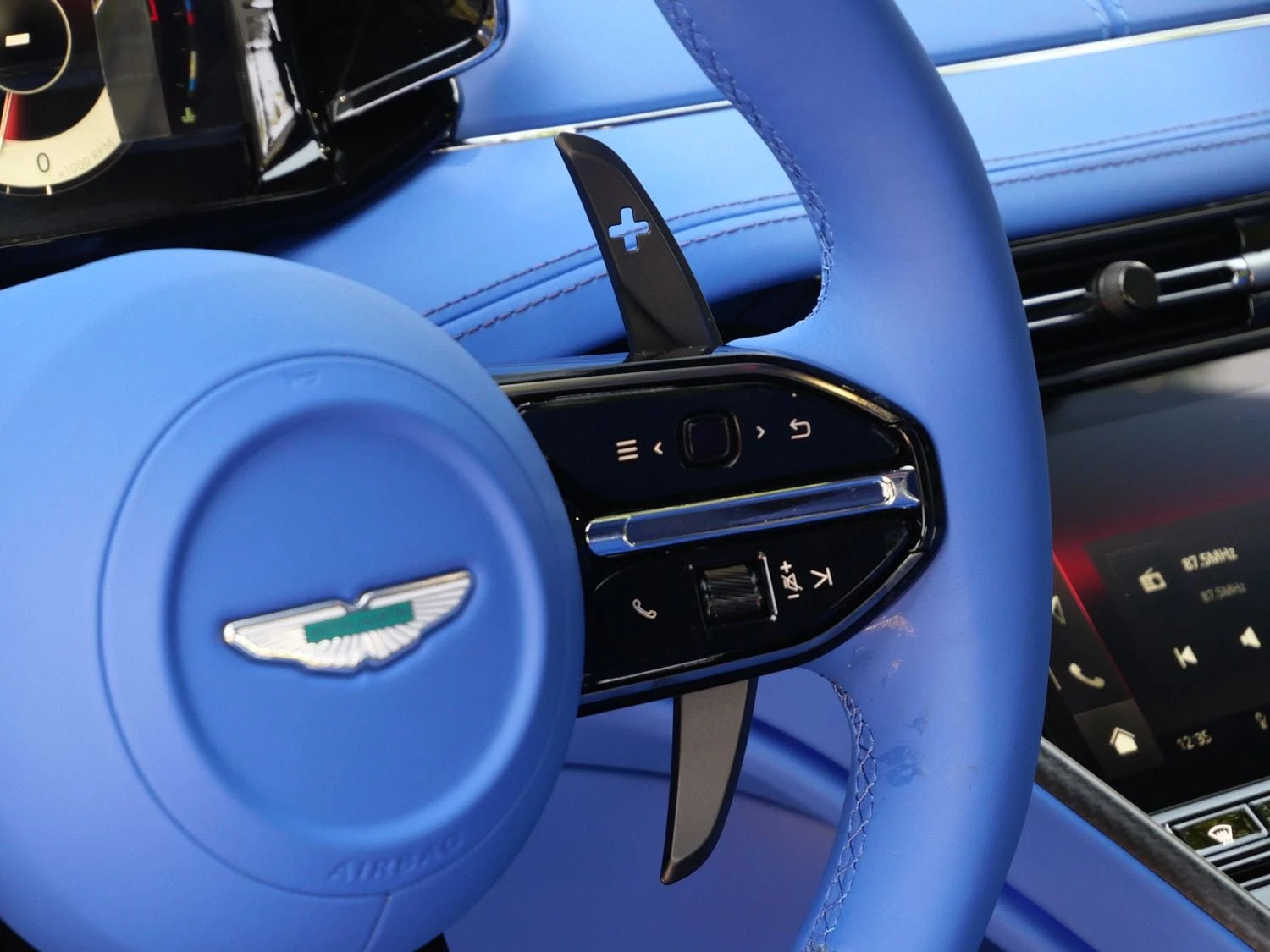 2026 Aston Martin DB12 S interior, Cote D Azur Blue - Semi Aniline