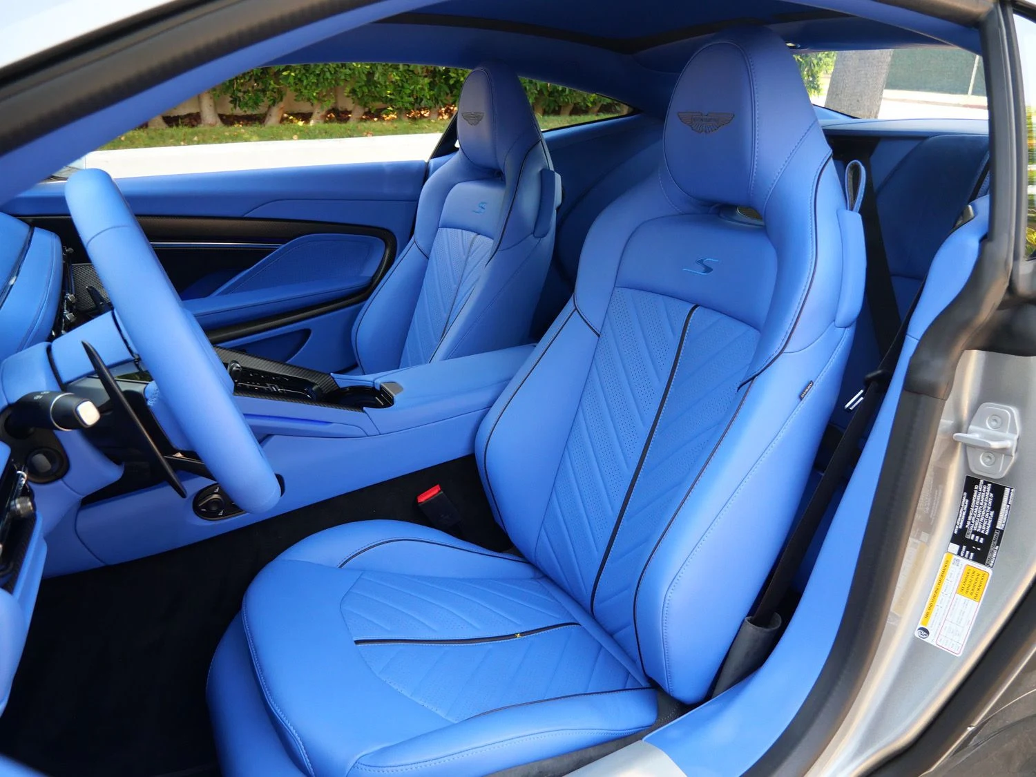 2026 Aston Martin DB12 S interior, seats, Cote D Azur Blue - Semi Aniline