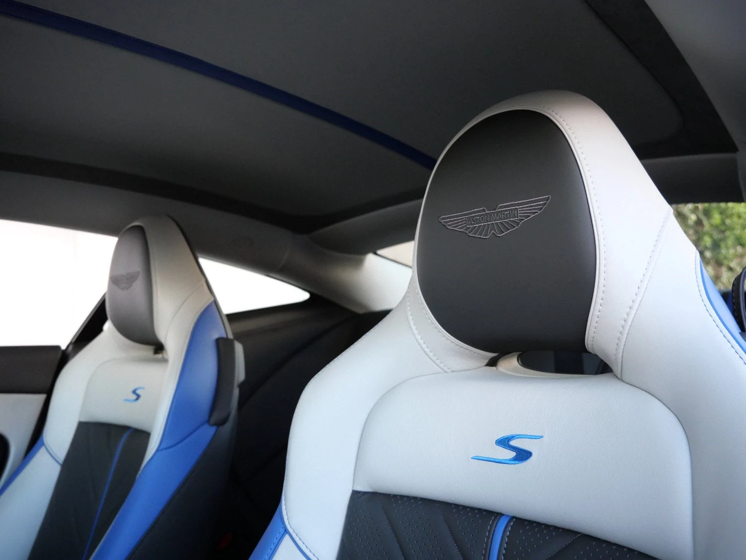 2026 Aston Martin DB12 S interior, seats, Phantom Grey - Semi Aniline