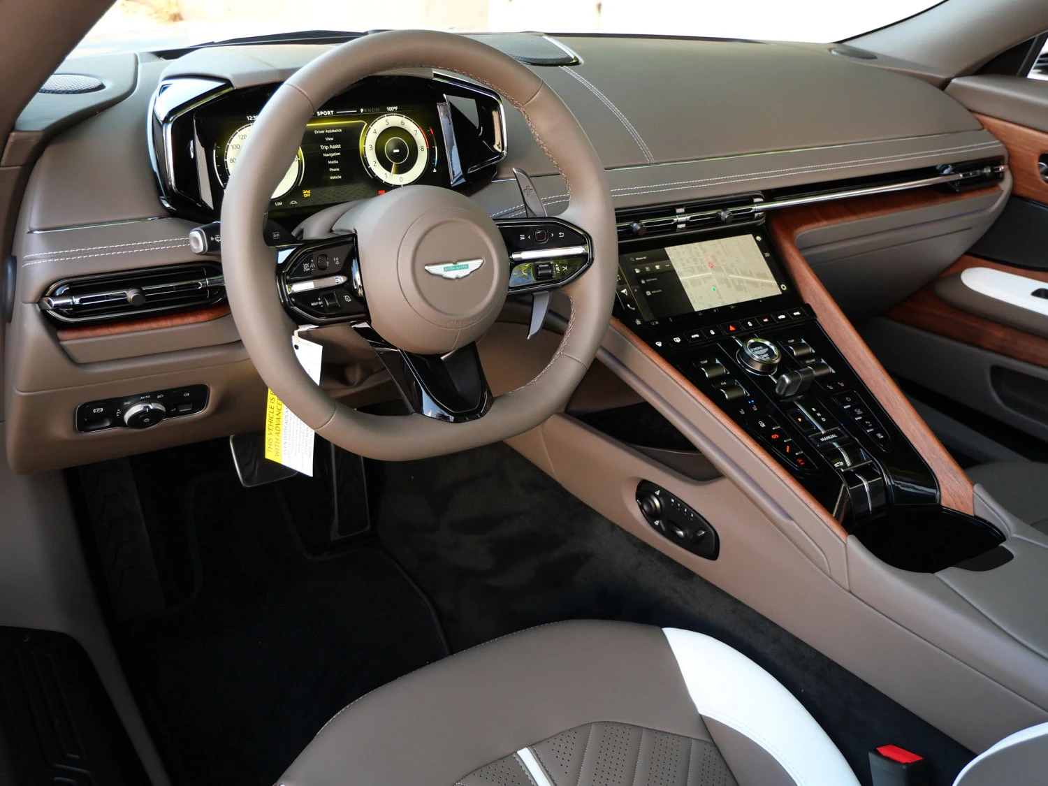 2026 Aston Martin DB12 S Volante interior, dashboard, Bison Brown - Semi Aniline