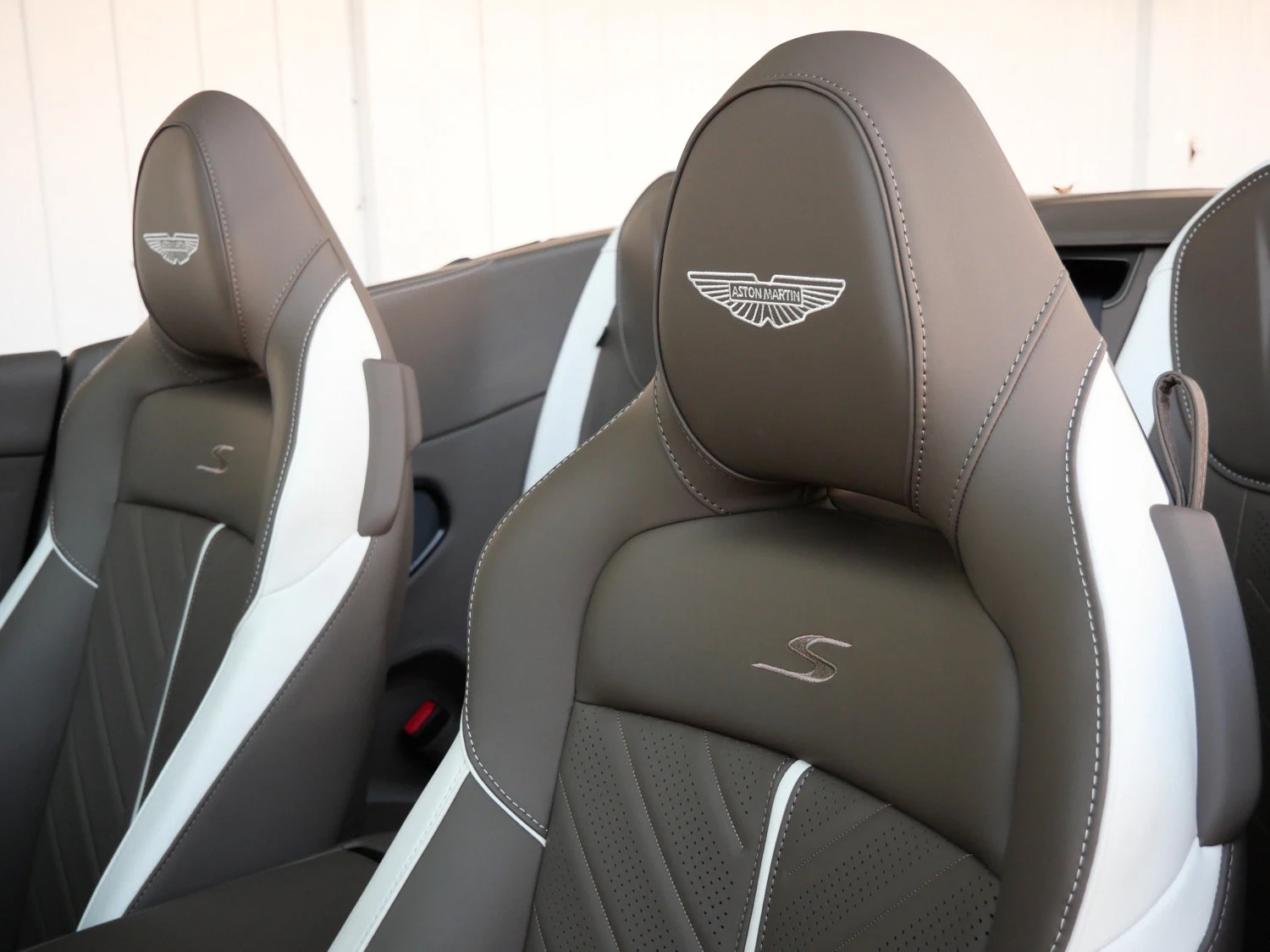 2026 Aston Martin DB12 S Volante interior, seats, Bison Brown - Semi Aniline