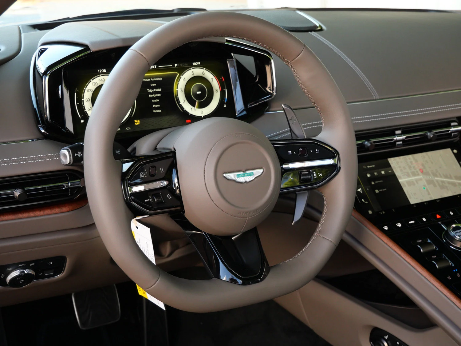 2026 Aston Martin DB12 S Volante interior, dashboard, Bison Brown - Semi Aniline