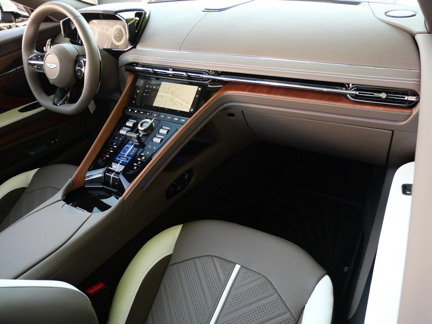 2026 Aston Martin DB12 S Volante interior, Bison Brown - Semi Aniline