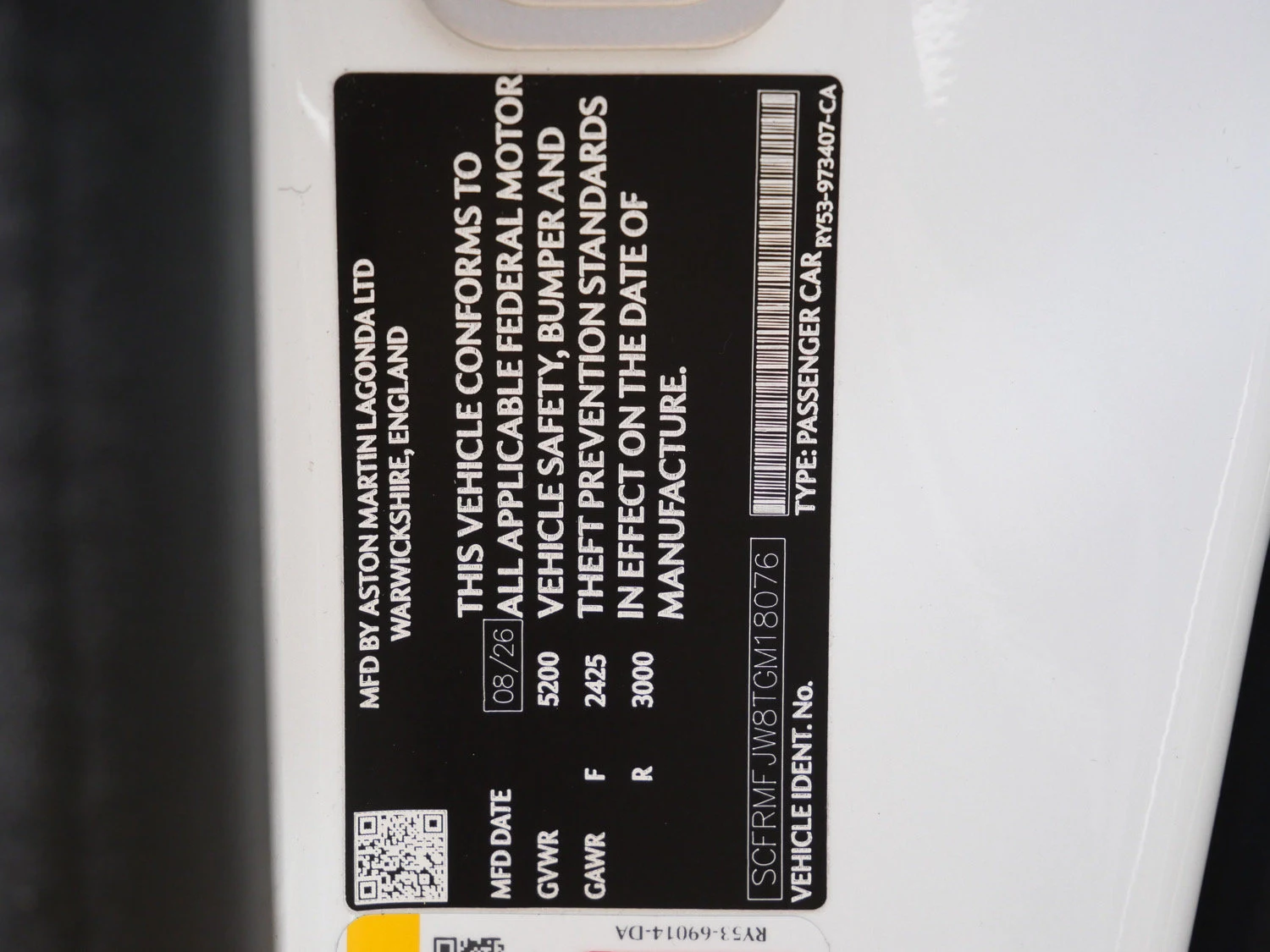 2026 Aston Martin DB12 S Volante, documents and keys