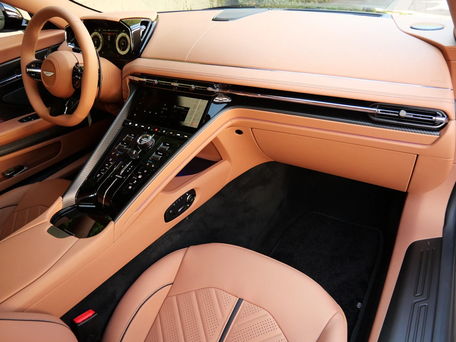 2026 Aston Martin DB12 S interior, Copper Tan Metallic - Semi Ani