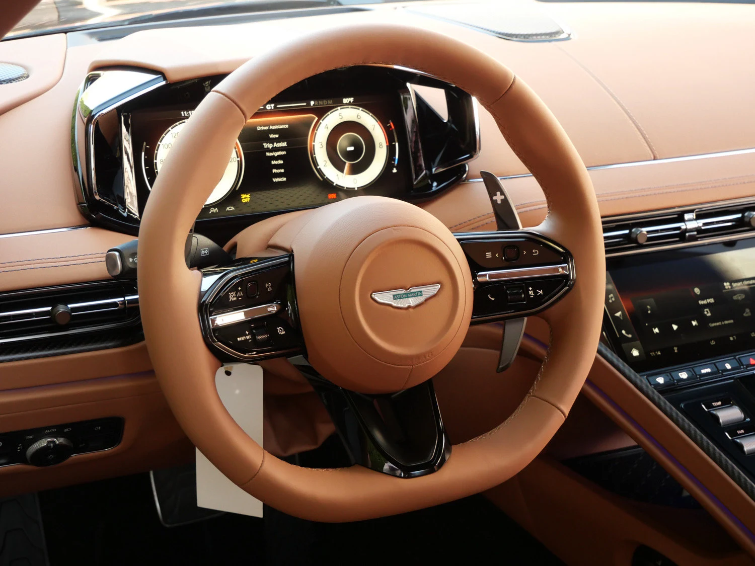 2026 Aston Martin DB12 S interior, Copper Tan Metallic - Semi Ani