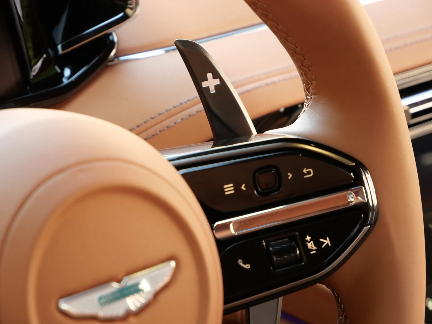 2026 Aston Martin DB12 S interior, Copper Tan Metallic - Semi Ani