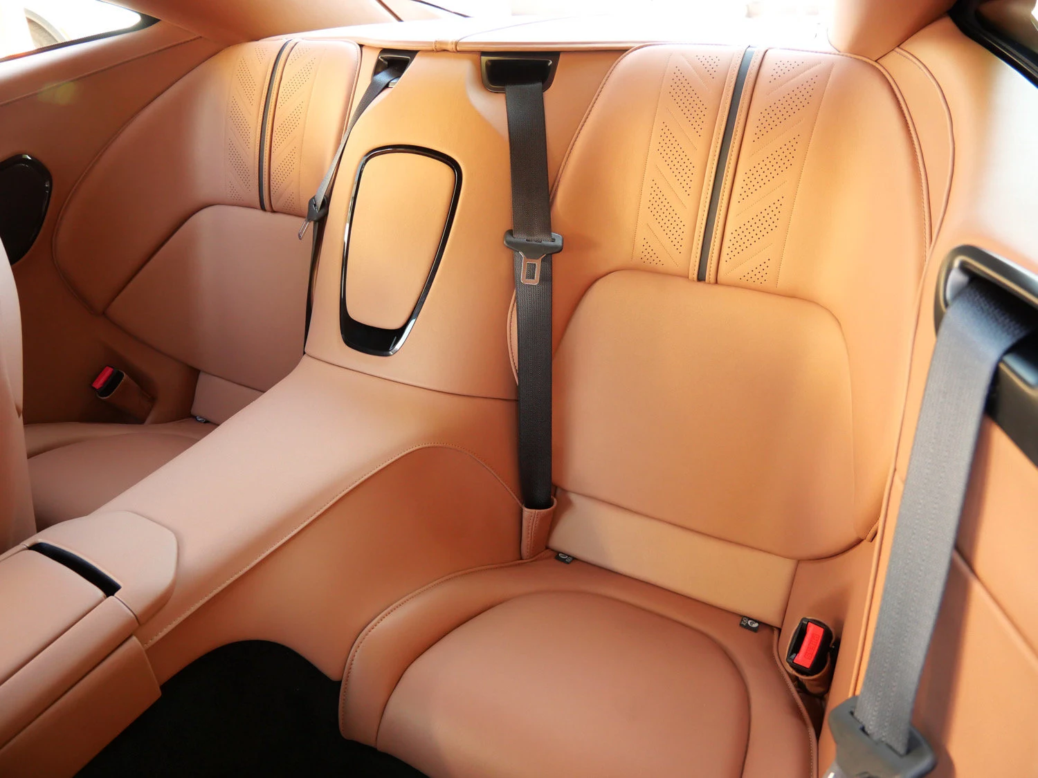 2026 Aston Martin DB12 S interior, seats, Copper Tan Metallic - Semi Ani