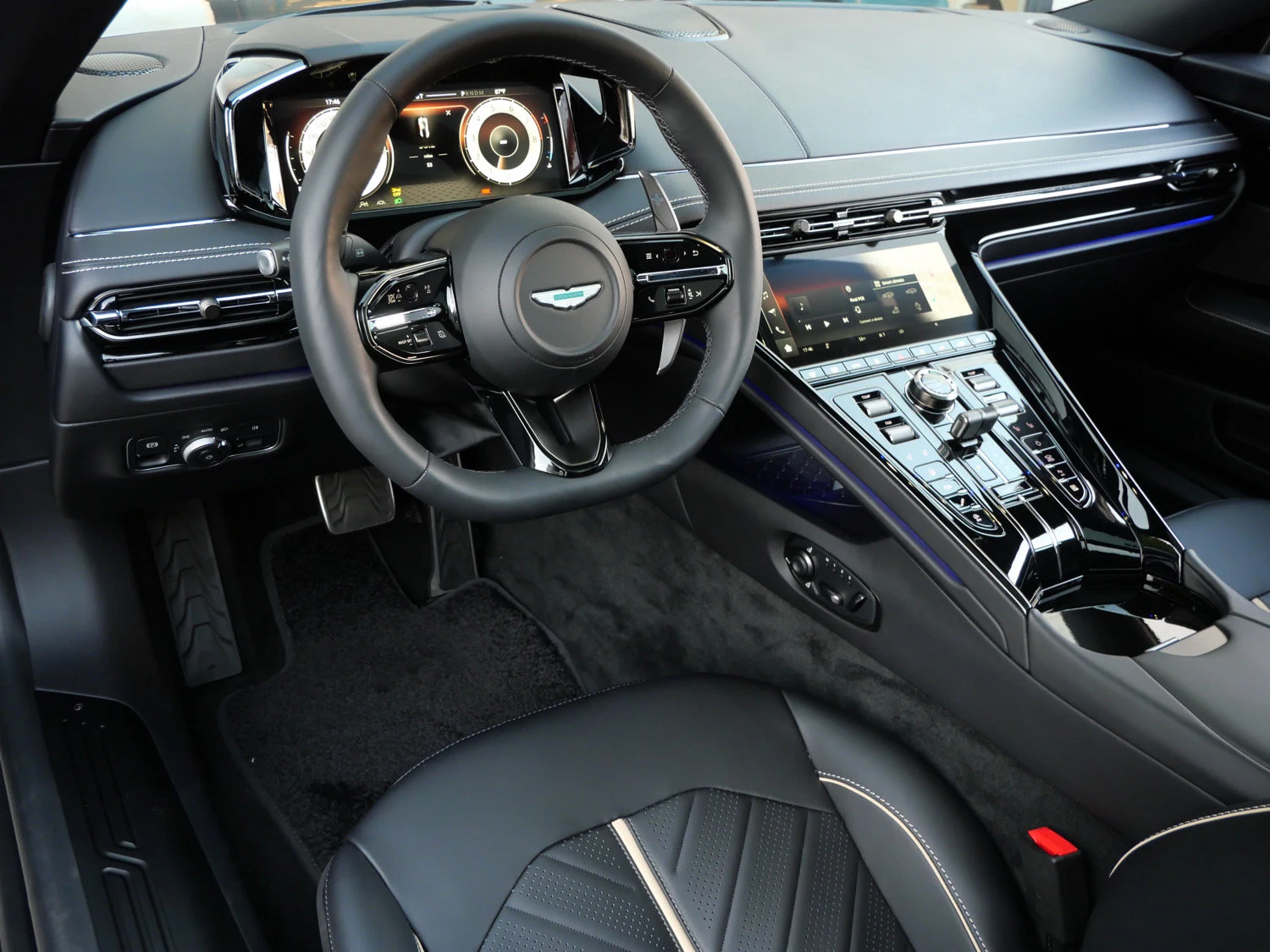 2026 Aston Martin DB12 S interior, dashboard, Onyx Black - Semi Aniline