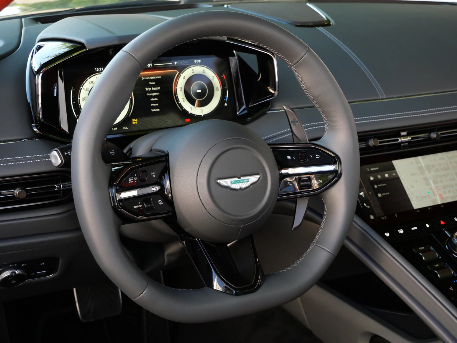2026 Aston Martin DB12 S Volante interior, Titanium Grey - Semi Aniline