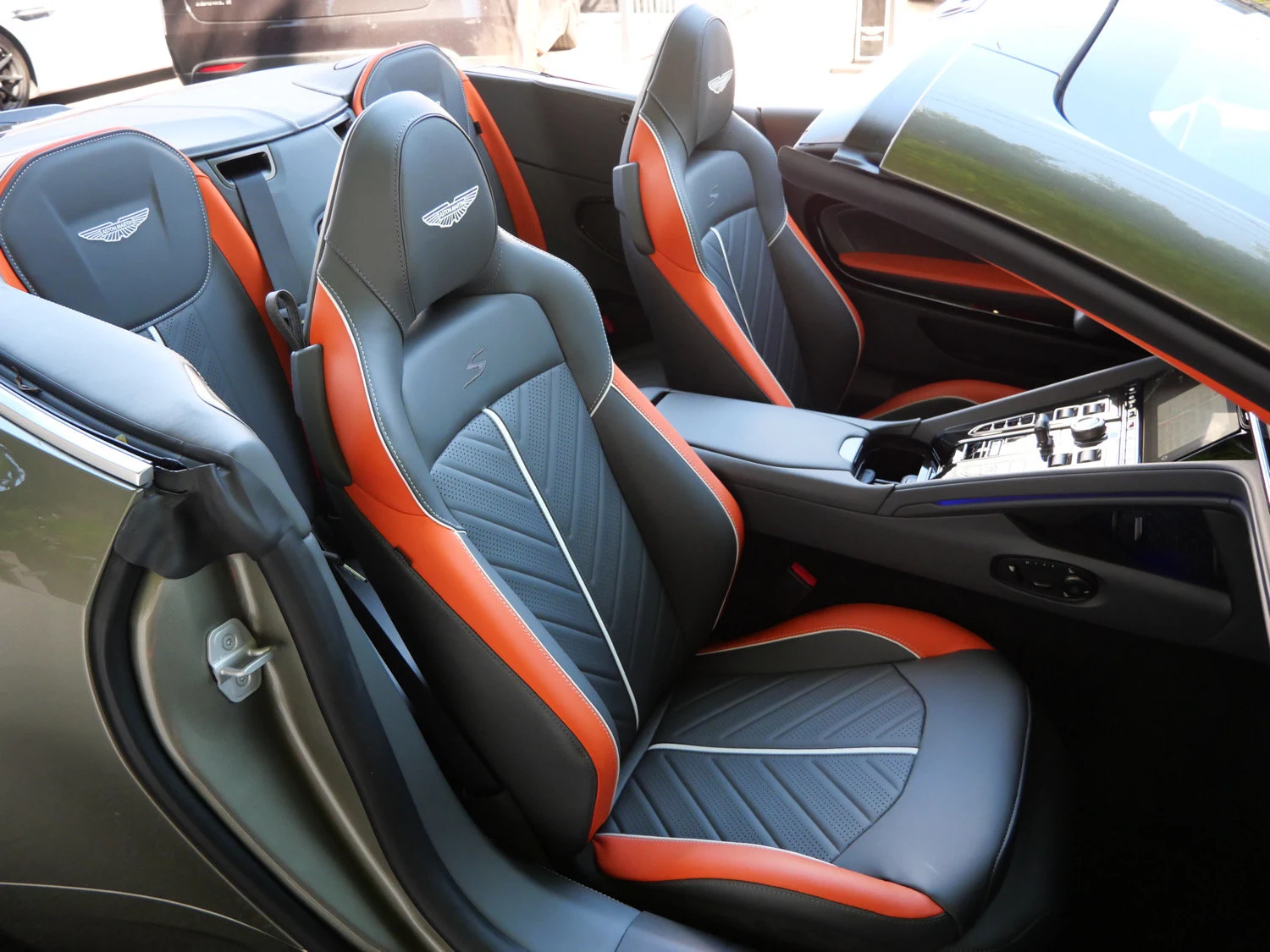 2026 Aston Martin DB12 S Volante interior, seats, Titanium Grey - Semi Aniline