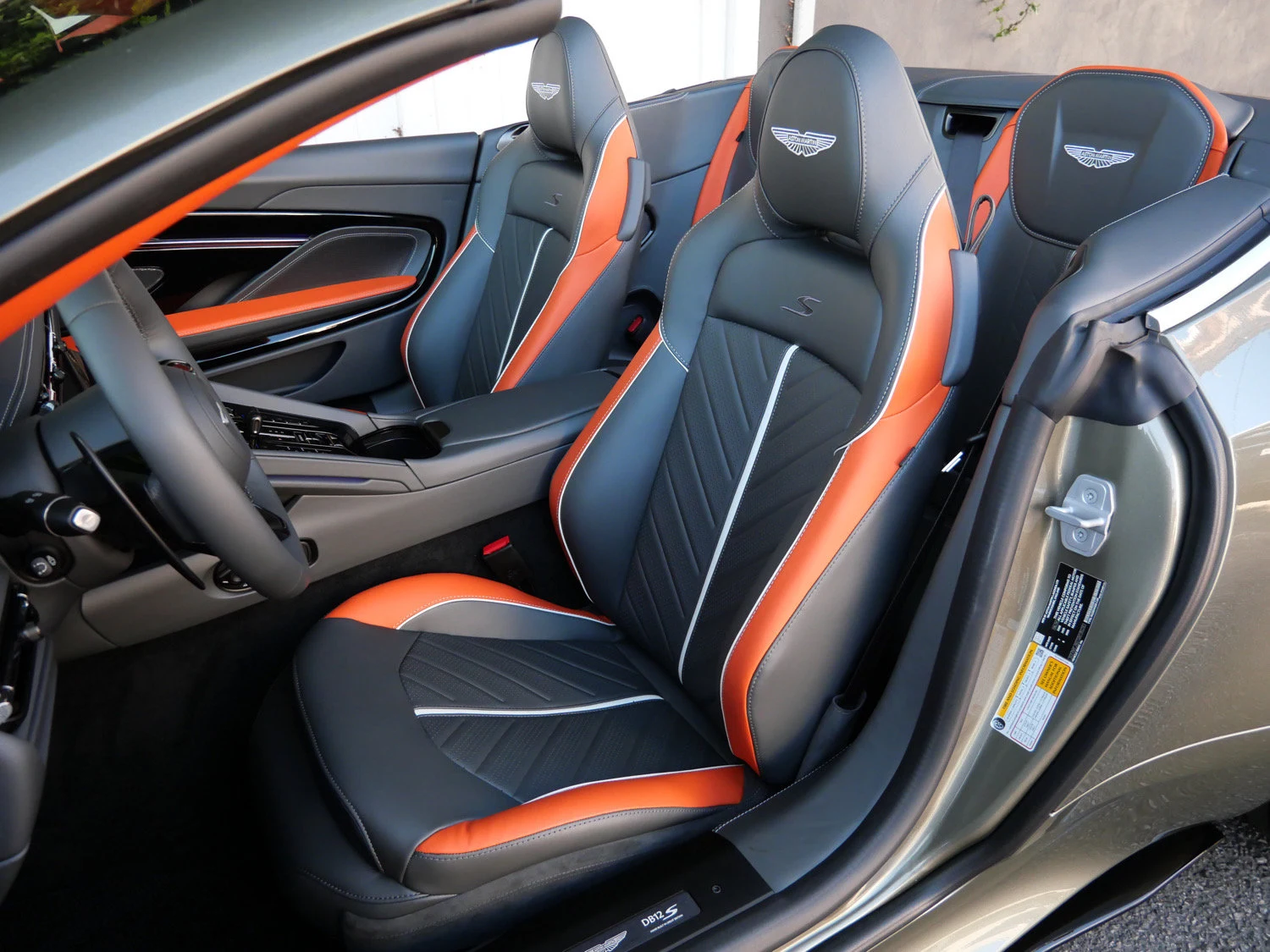 2026 Aston Martin DB12 S Volante interior, seats, Titanium Grey - Semi Aniline