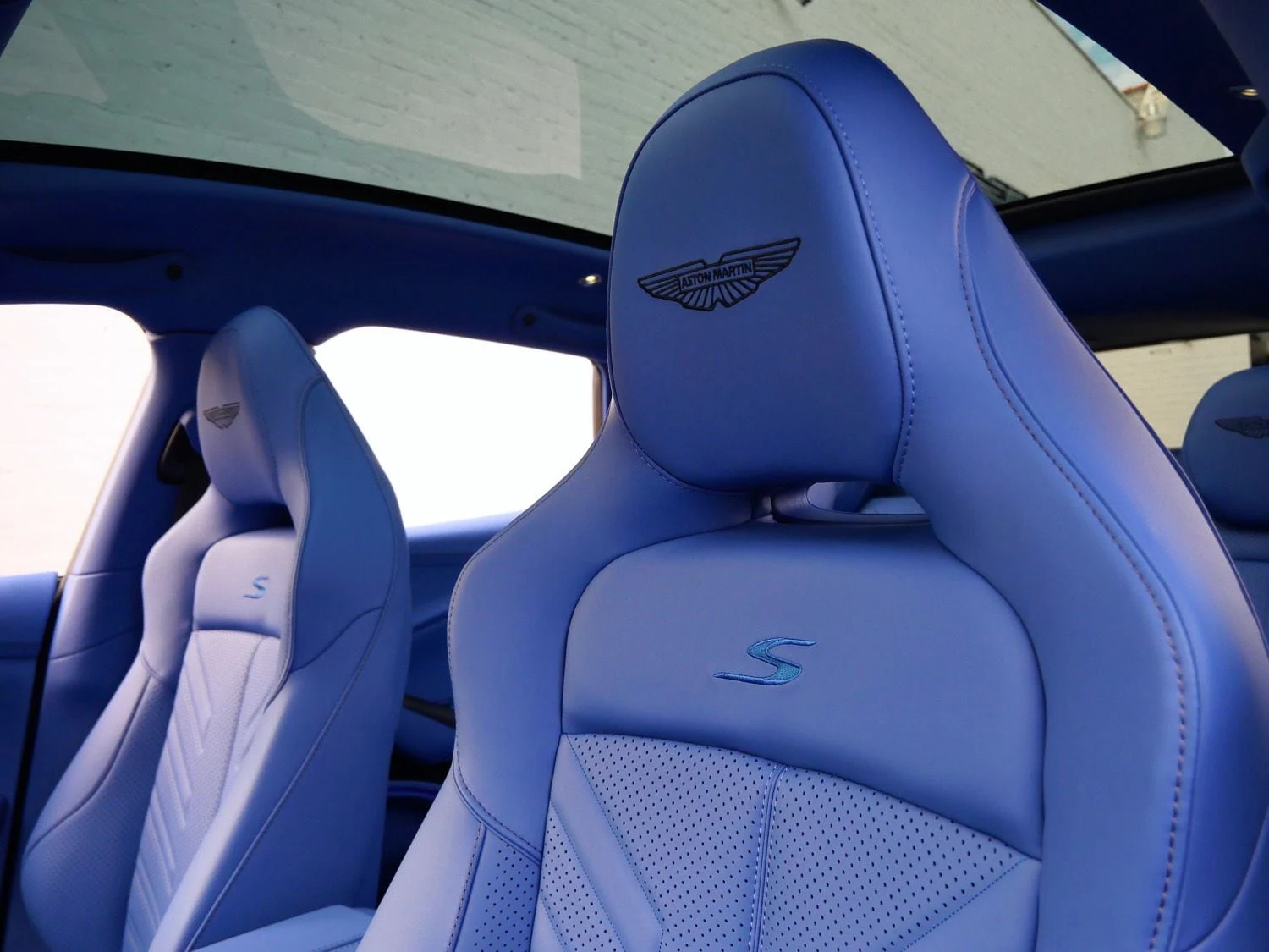 2026 Aston Martin DBX S interior, seats, Cote D Azur Blue - Semi Aniline