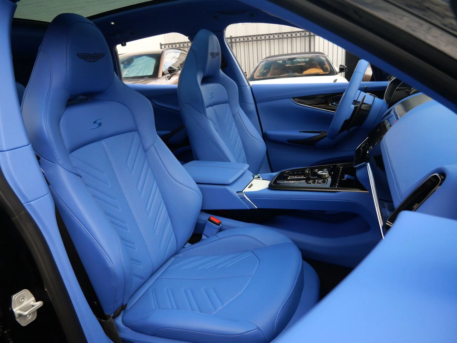 2026 Aston Martin DBX S interior, seats, Cote D Azur Blue - Semi Aniline