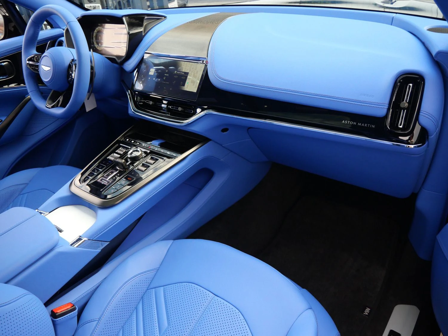 2026 Aston Martin DBX S interior, Cote D Azur Blue - Semi Aniline
